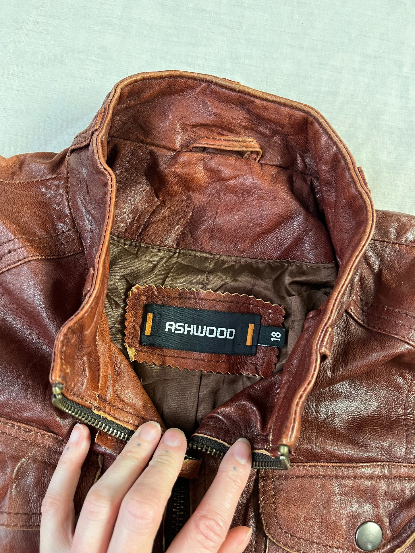 Oxblood Red Leather Jacket UK 12/14/M