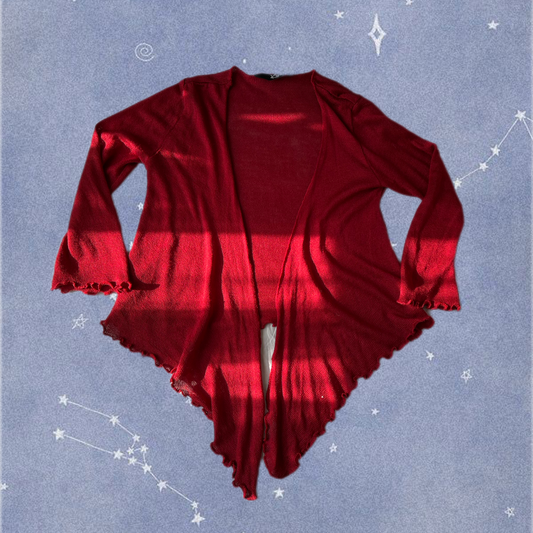 Red Mesh Cardigan M
