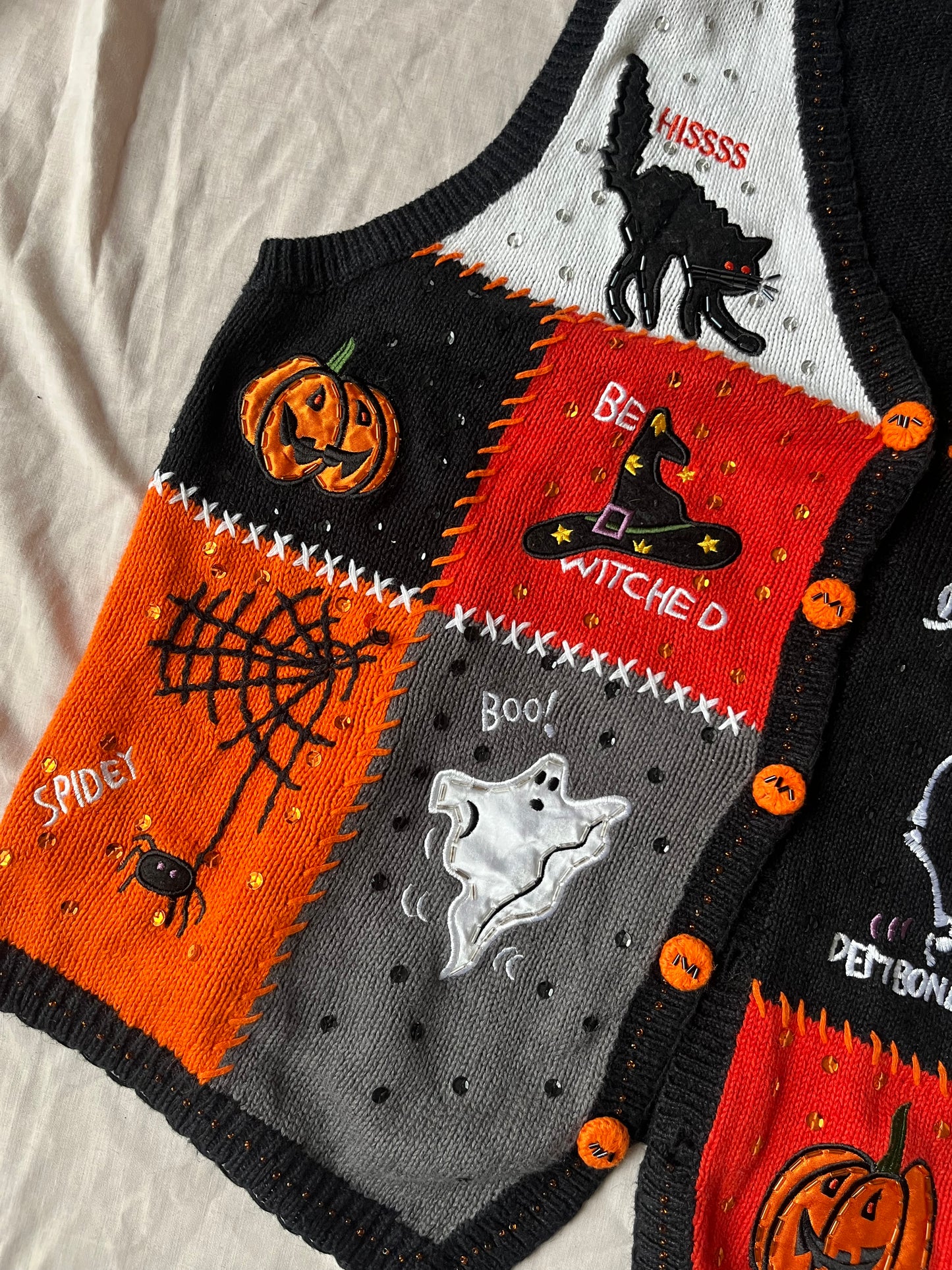 Grimoire 1990s Halloween Sweater Vest XL