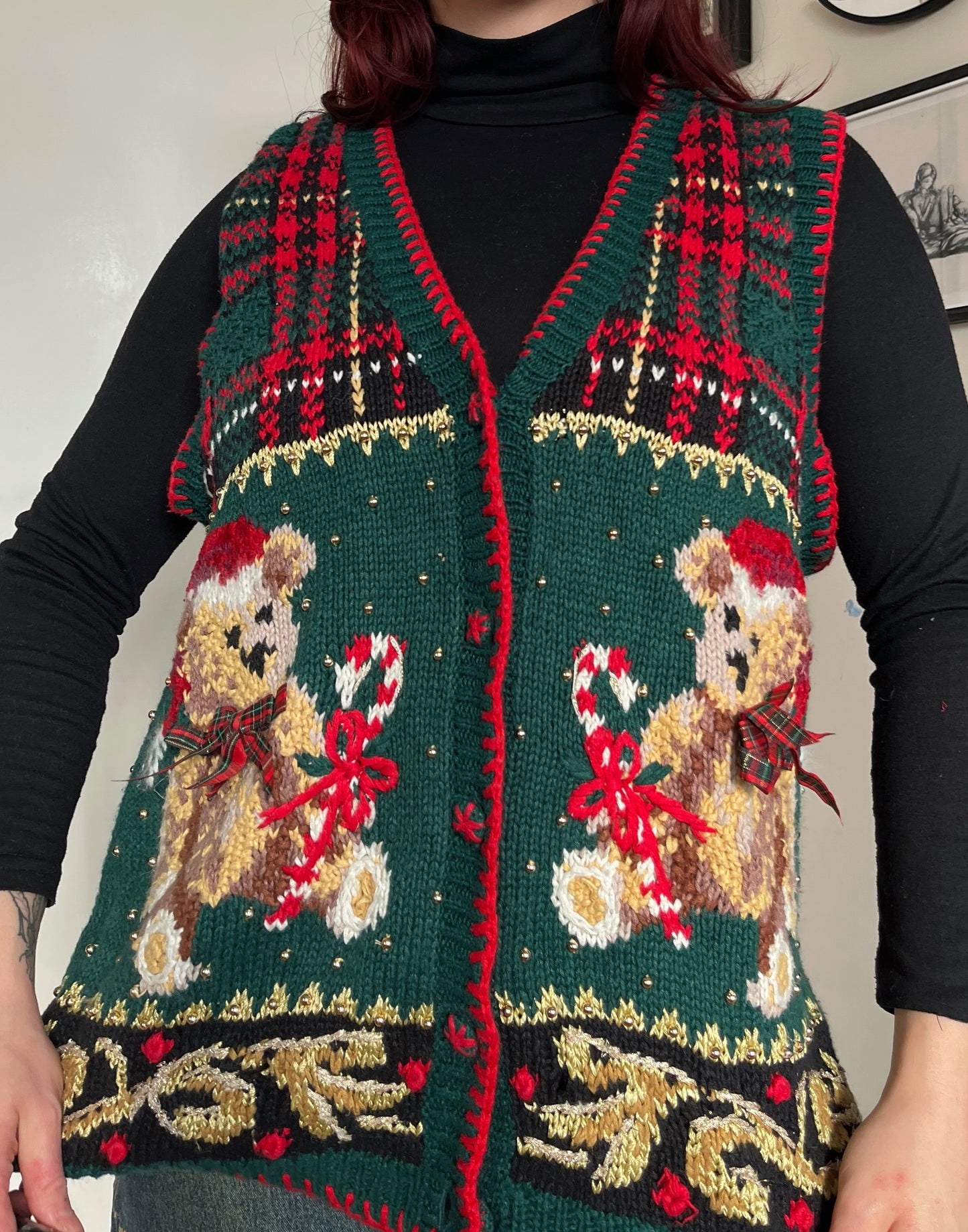 Mistletoe 1990s Sweater Vest UK 4-16/L