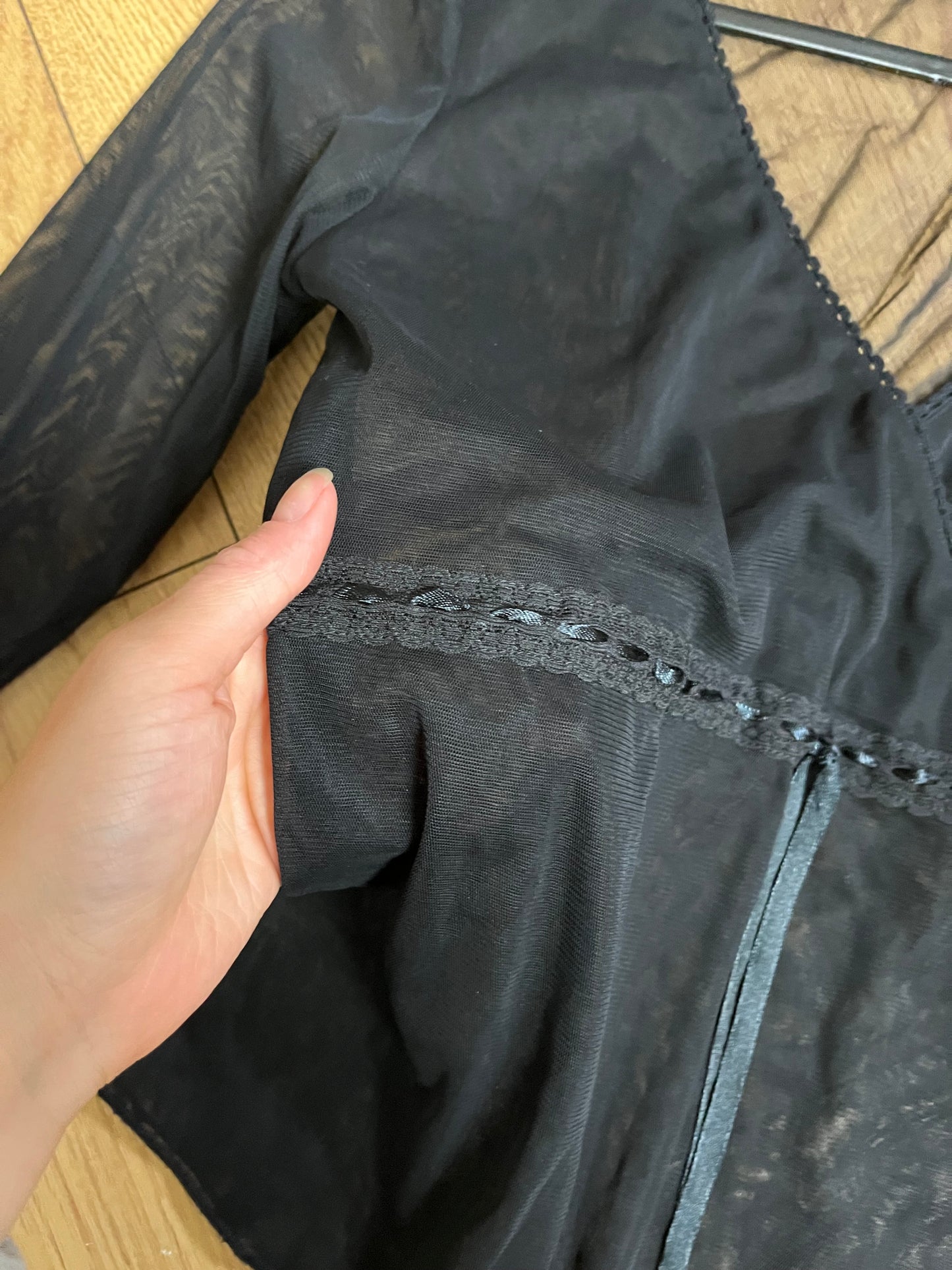 Black Mesh Top UK 10