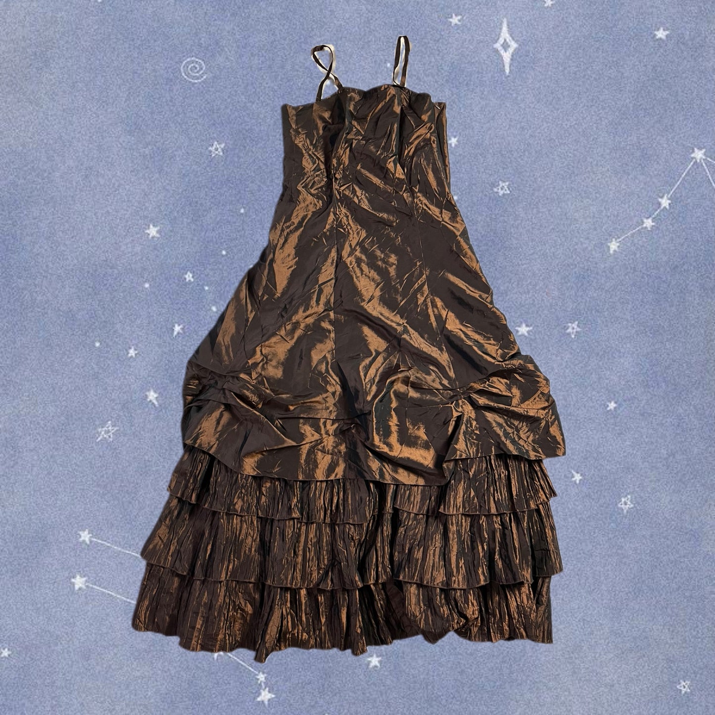 1990s Brown Prom/Evening Dress - UK 8-10