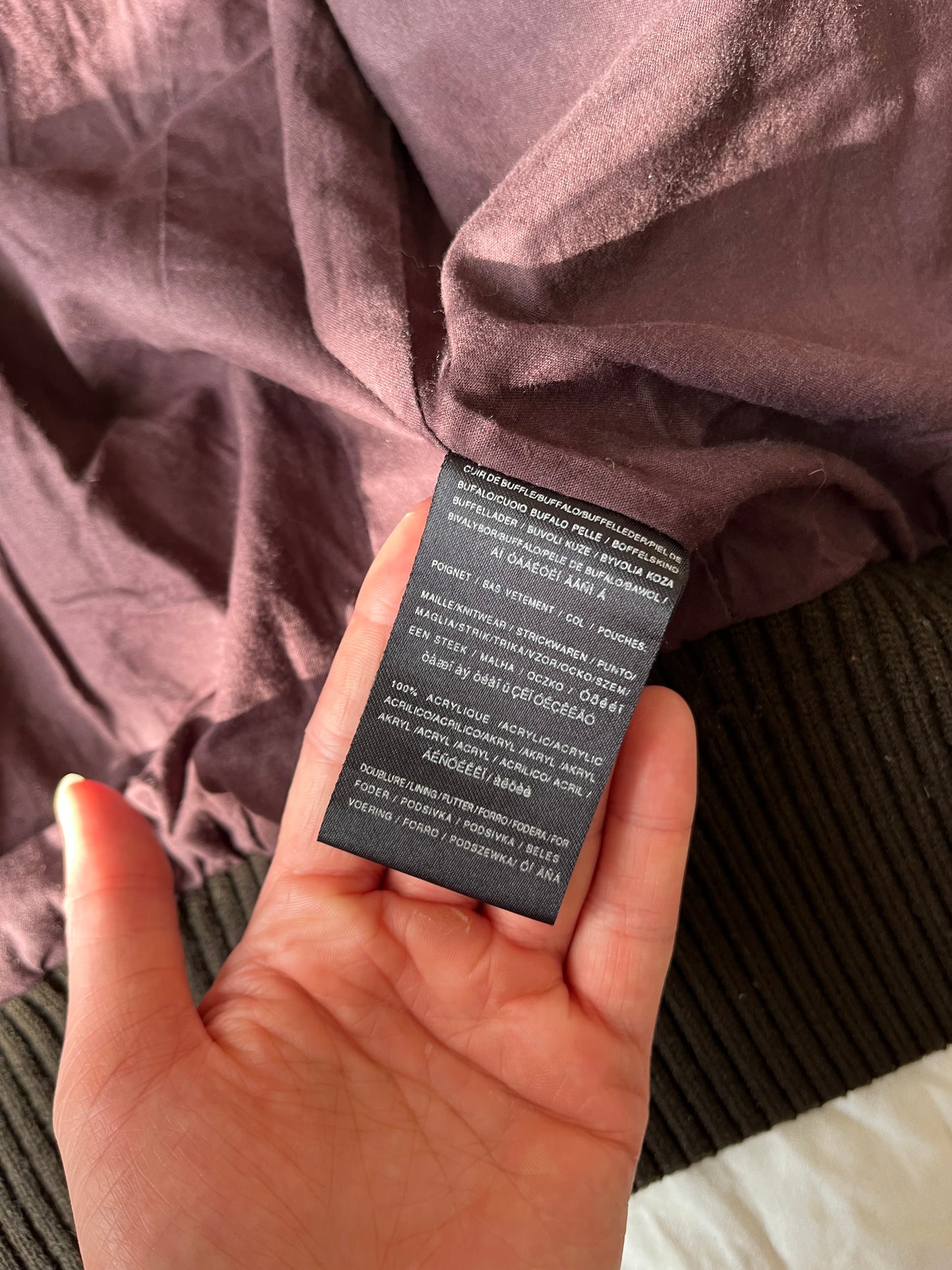 Brown Leather Bomber Jacket UK 8-10