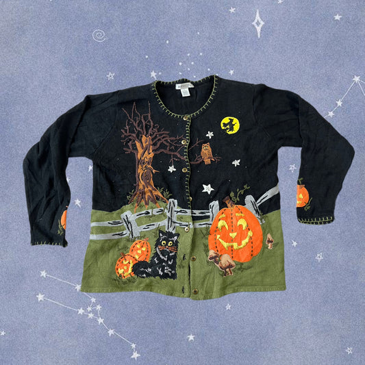 Witching Hour 1990s Halloween Cardigan L/XL