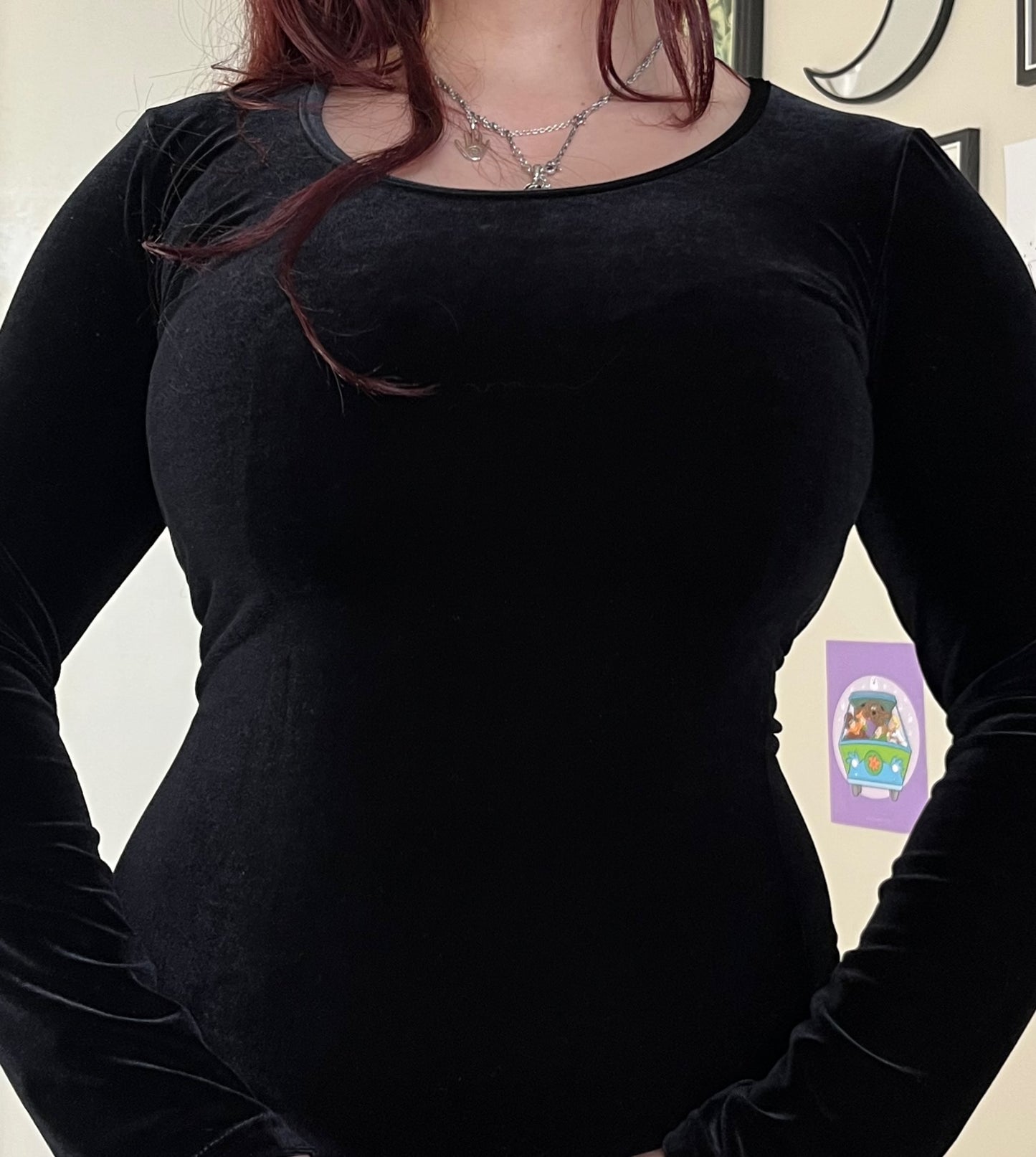 Glittery Black Velvet Dress UK 10-12