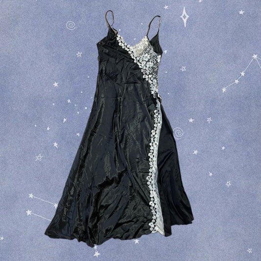 Black Lace Slip Dress - UK 10