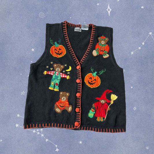 Spellbound 1990s Halloween Sweater Vest M