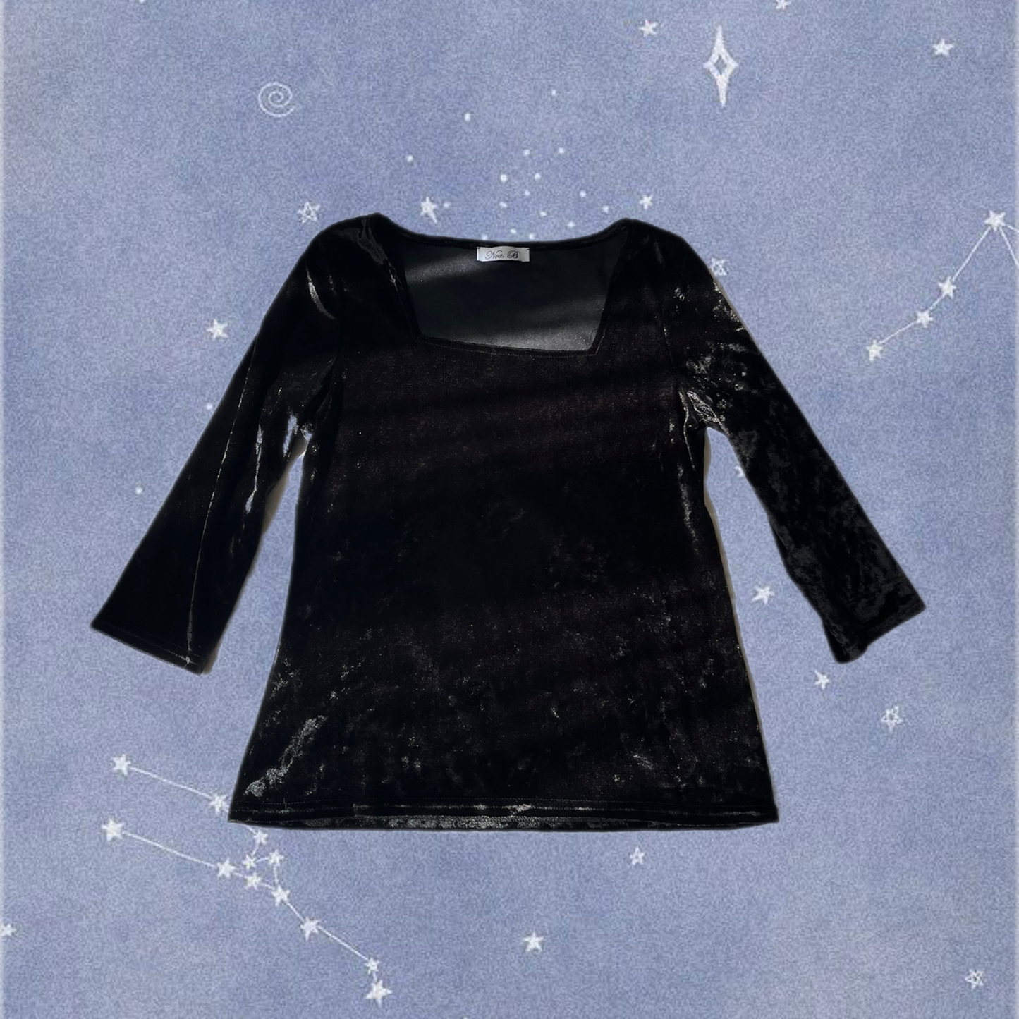 Square Neck Velvet Top UK 10