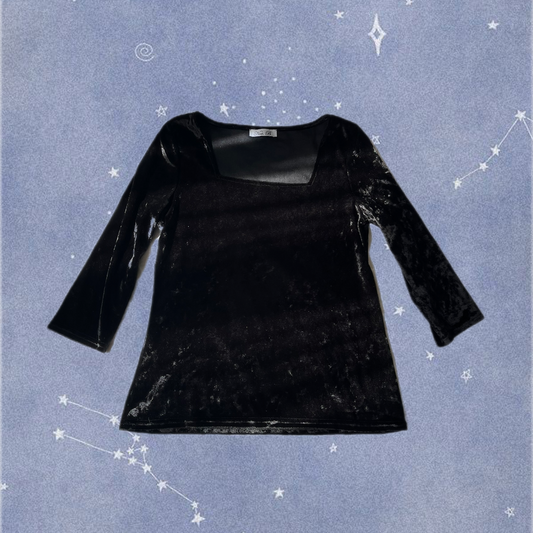Square Neck Velvet Top UK 10