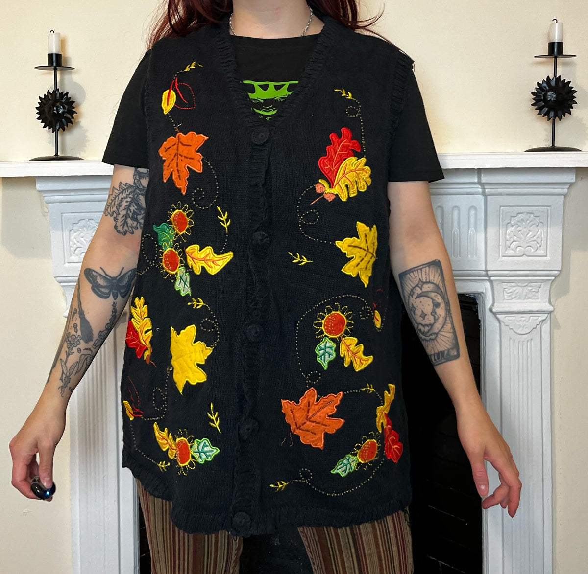 Falling Leaves Sweater Vest XL
