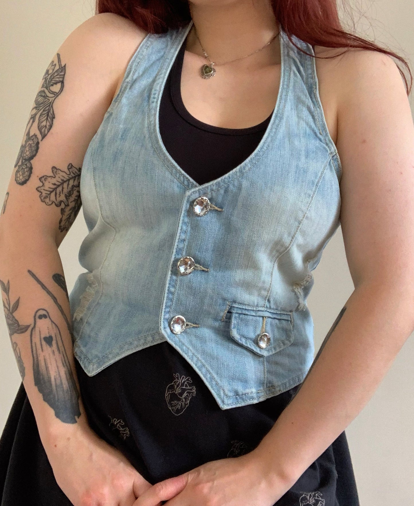 Poppy 90s Denim Waistcoat UK 12