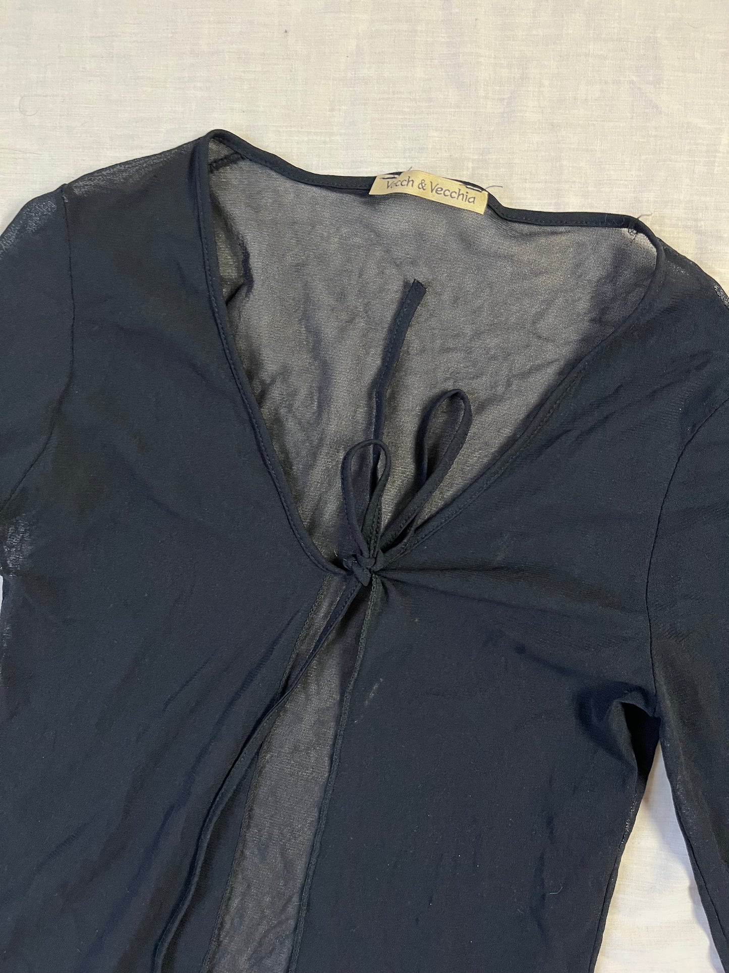 Tie Front Mesh Cardigan UK 6-10
