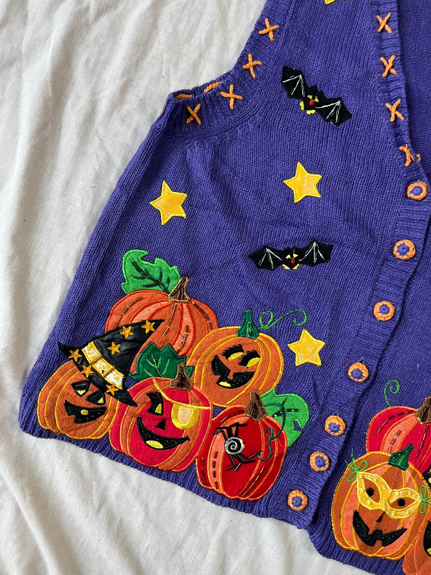 Witchcraft 1990s Halloween Sweater Vest M