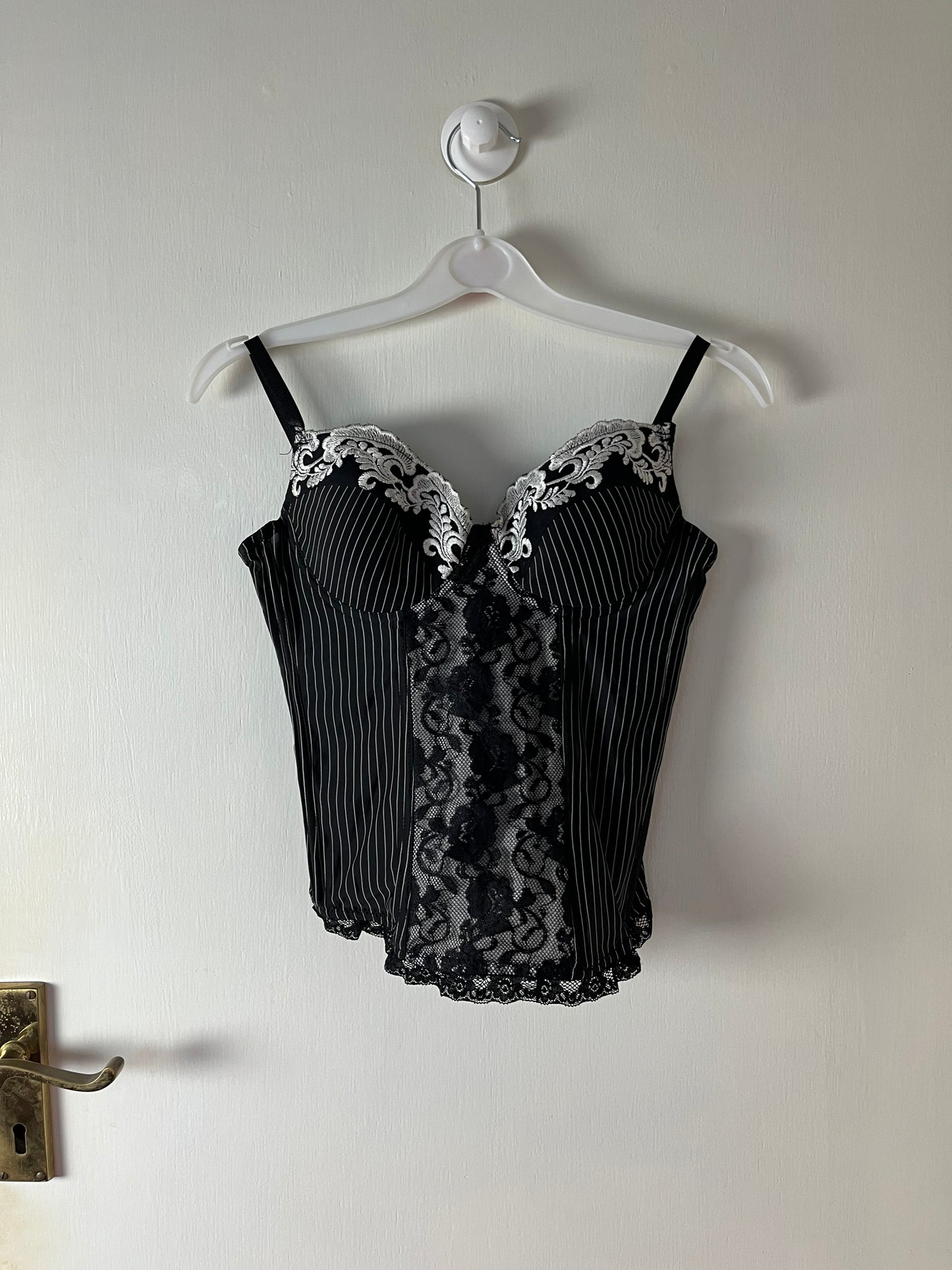 Black and White Corset Top UK 8