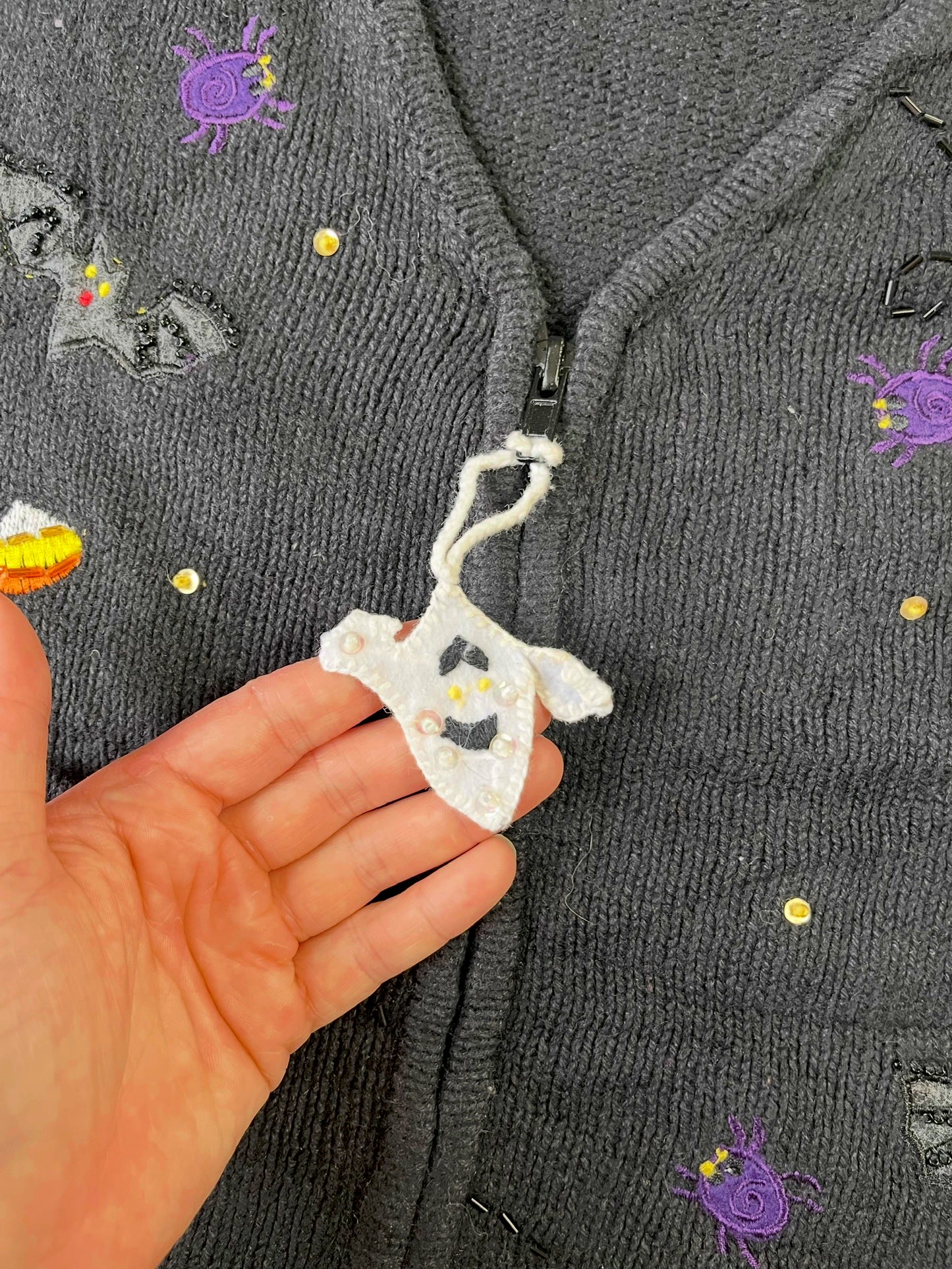 Caspar 1990s Halloween Sweater Vest M