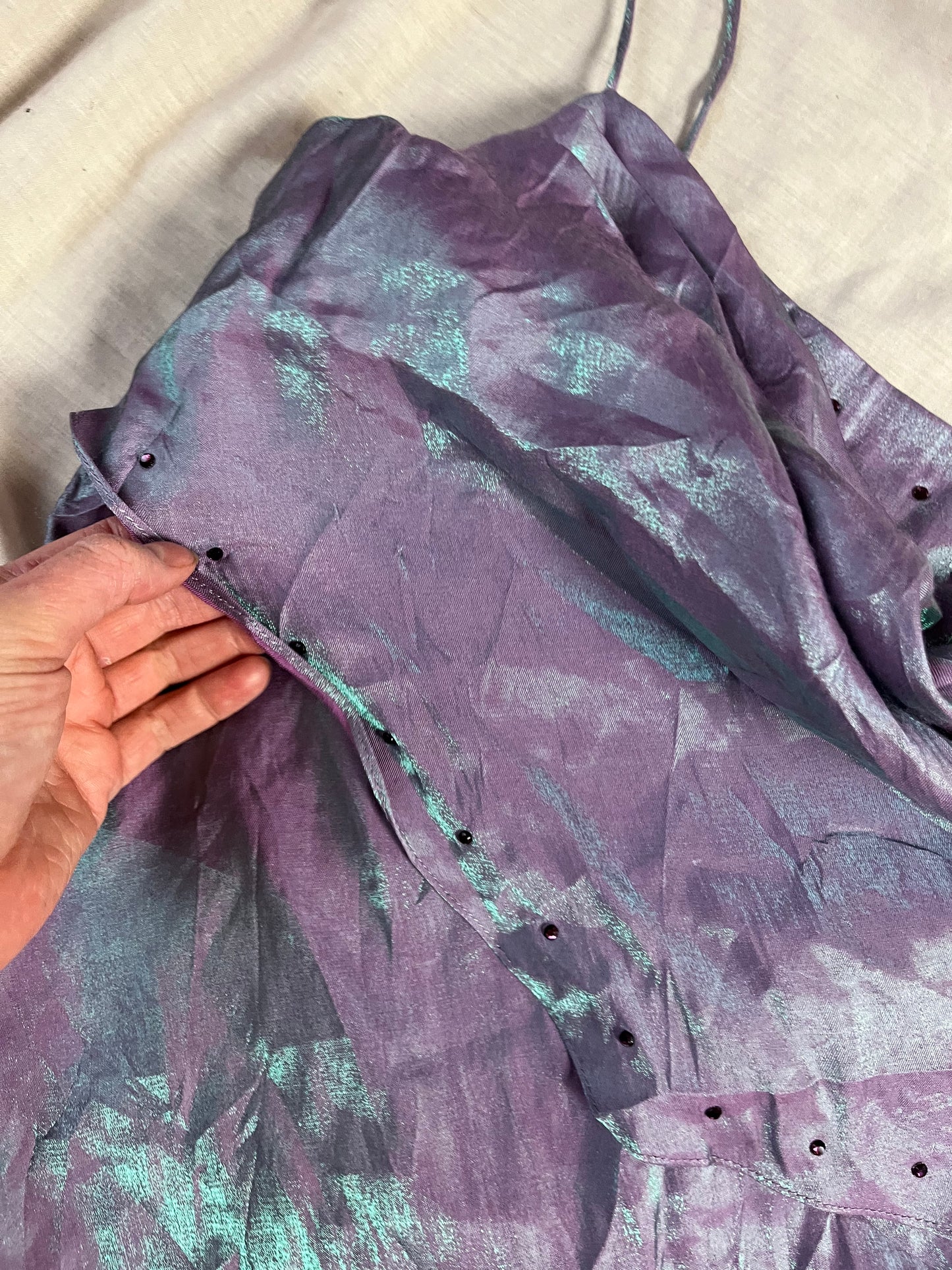 Lilac Satin Evening Dress - UK 10