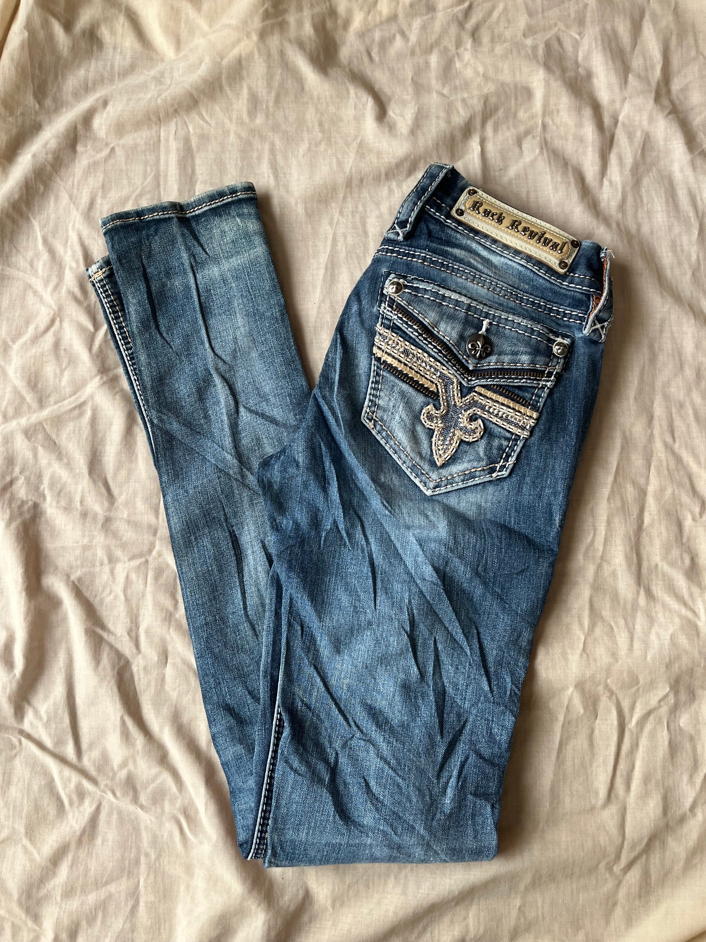 Y2K Rock Revival Jeans UK 8