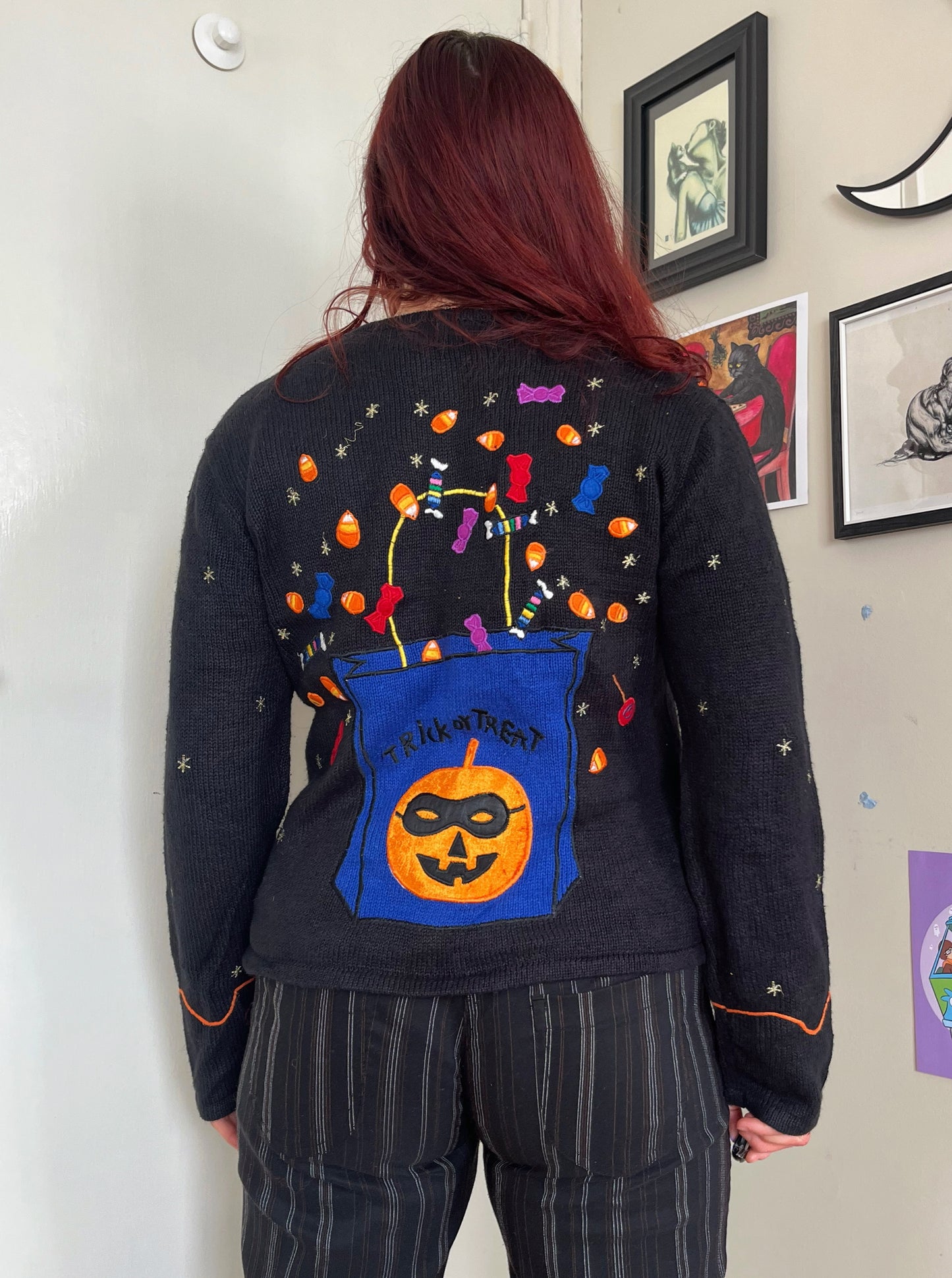 Phantom 1990s Halloween Cardigan M