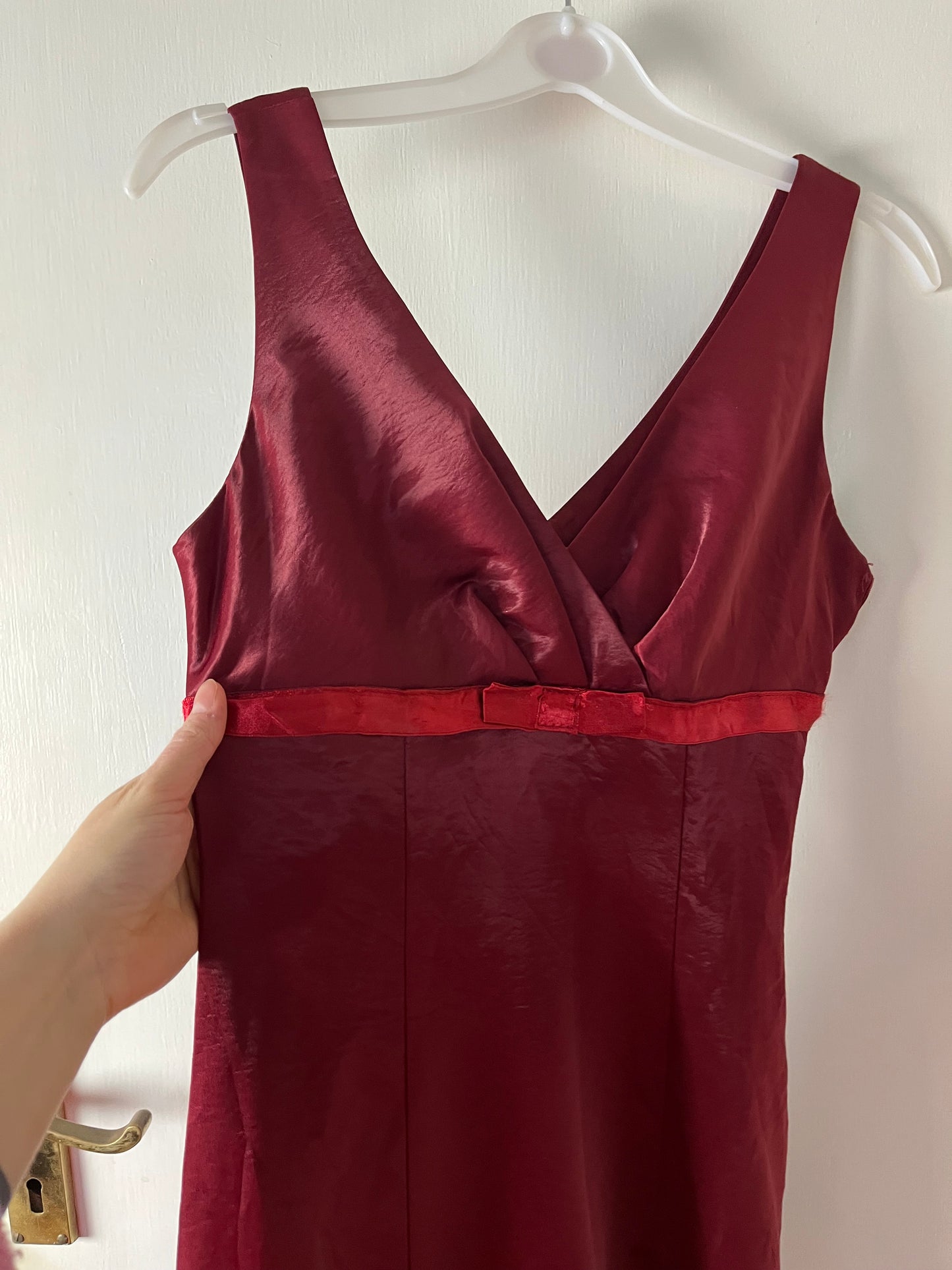 Burgundy Satin Dress UK 6