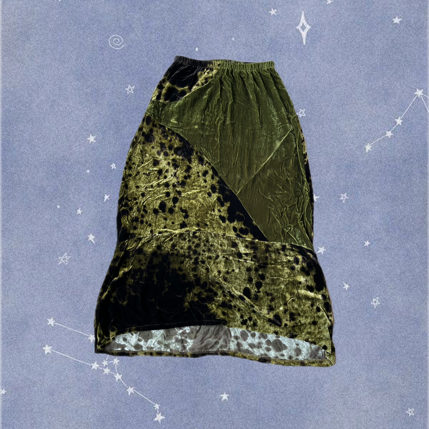Green Velvet Skirt UK 8-12