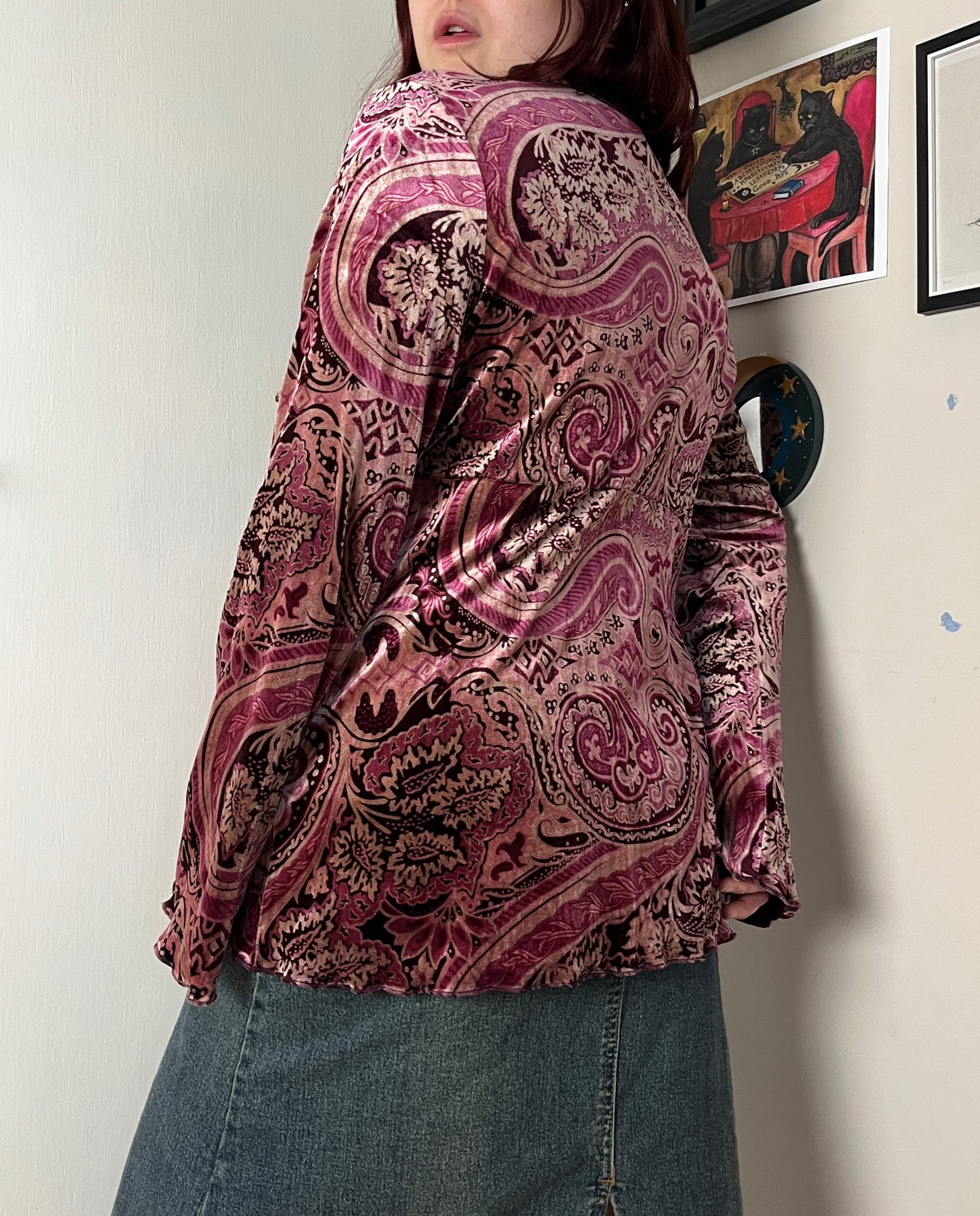 Velvet Paisley Top UK 16