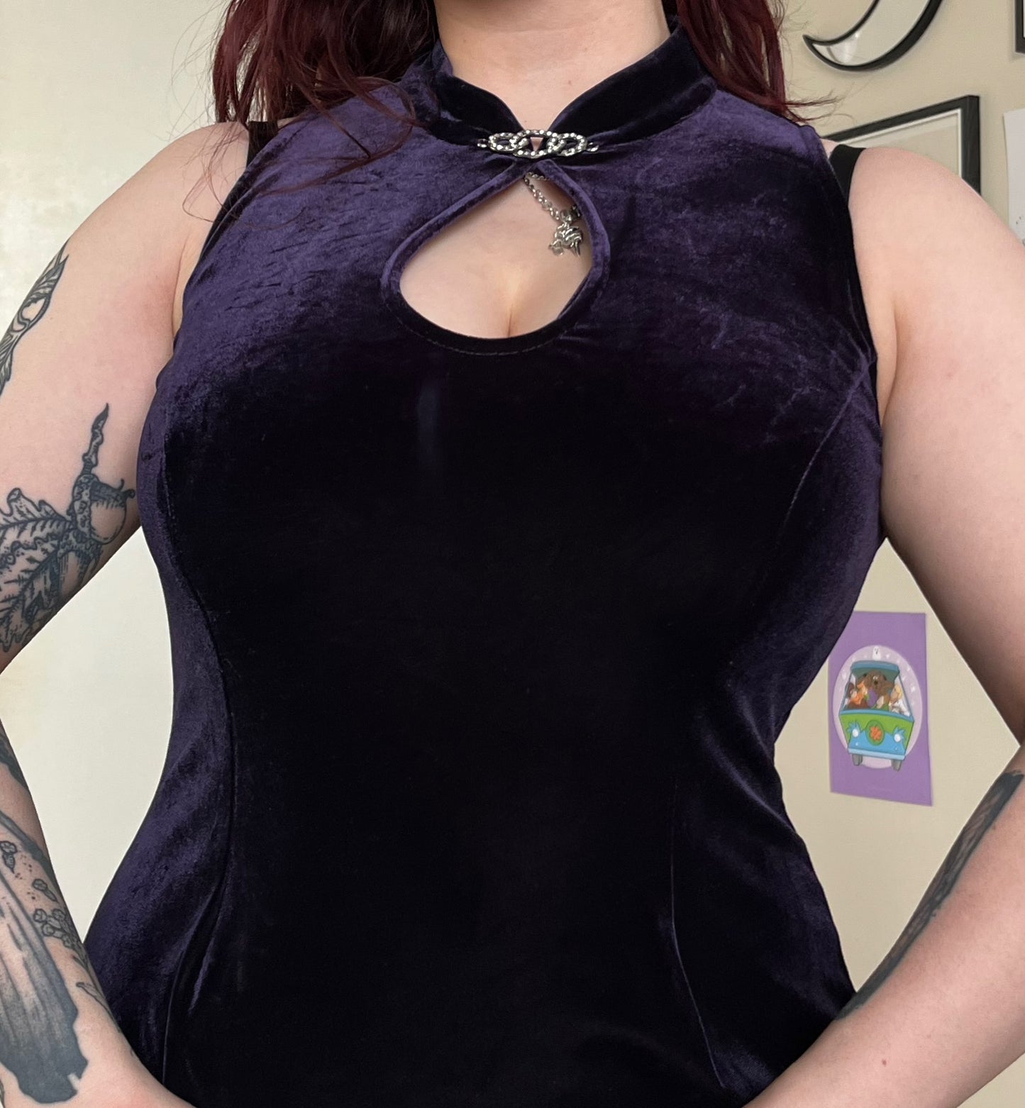 Purple Velvet Dress UK 14