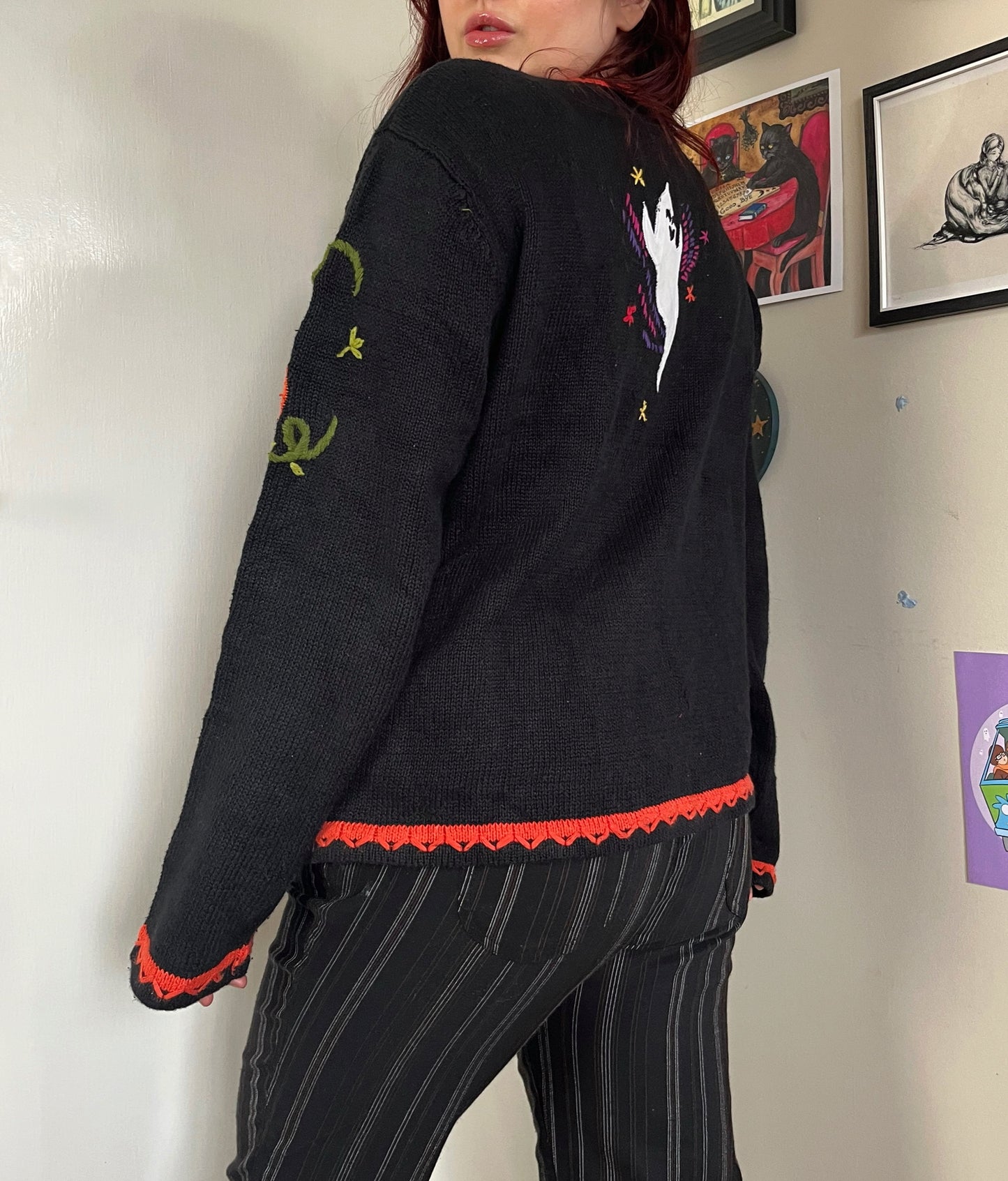 Halloween Hauntings 1990s Halloween Cardigan L/XL