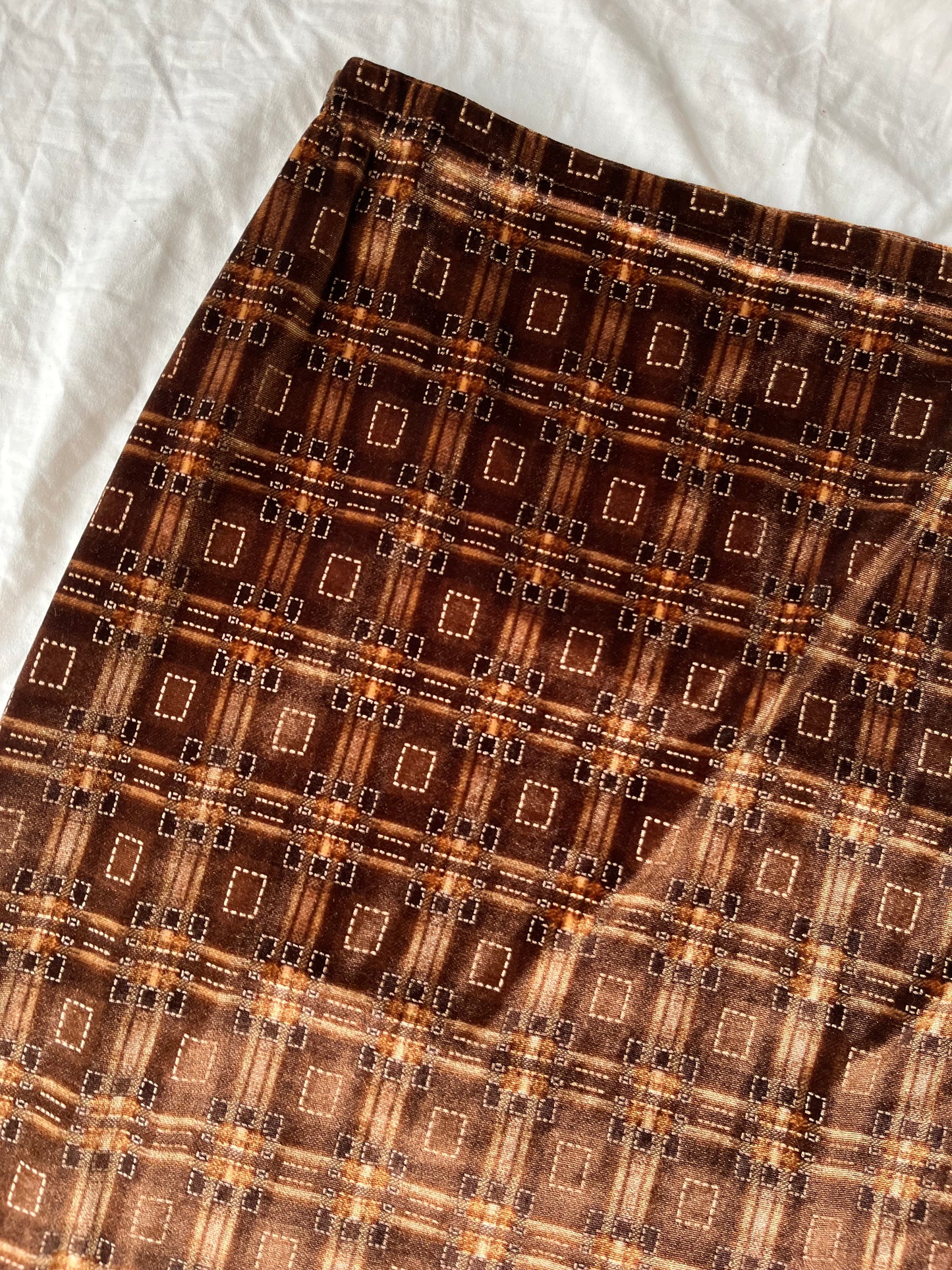 Brown Velvet Skirt UK 8-10