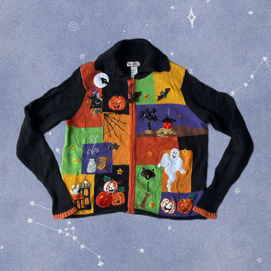 Ghoul Girl 1990s Halloween Cardigan M/L