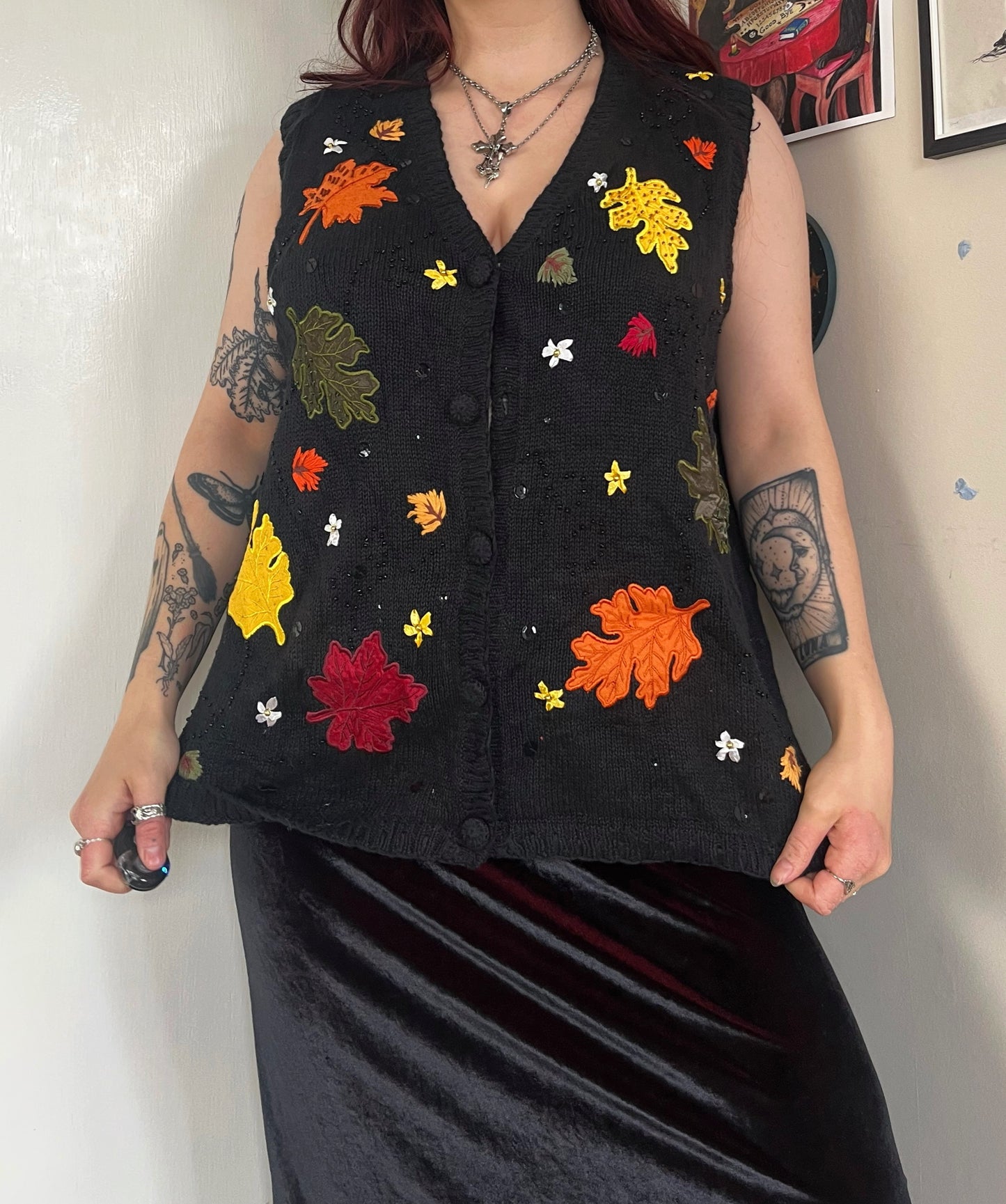Falling Leaves Sweater Vest UK 6-18