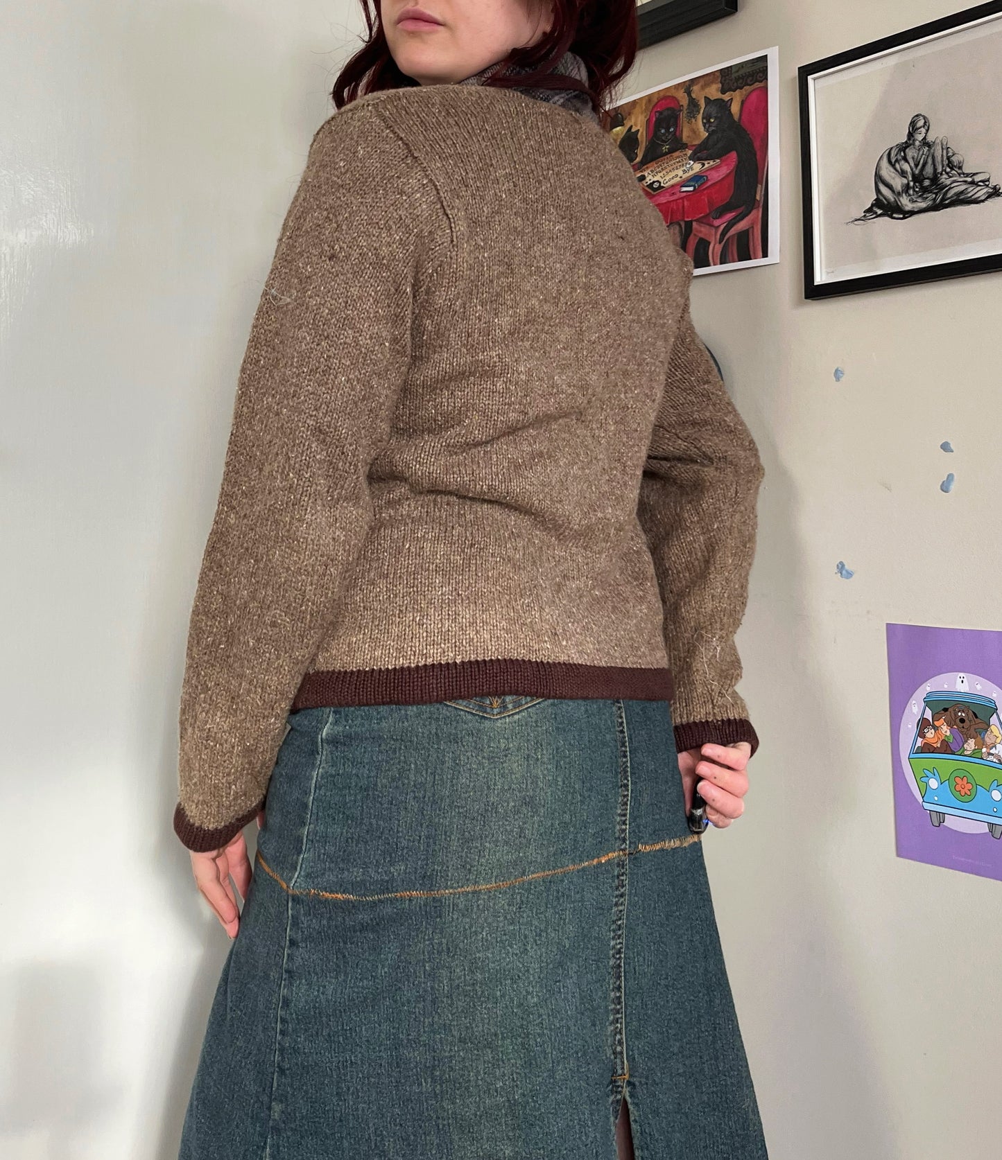 Winter Woodland 1990s Cardigan UK 4-14/M