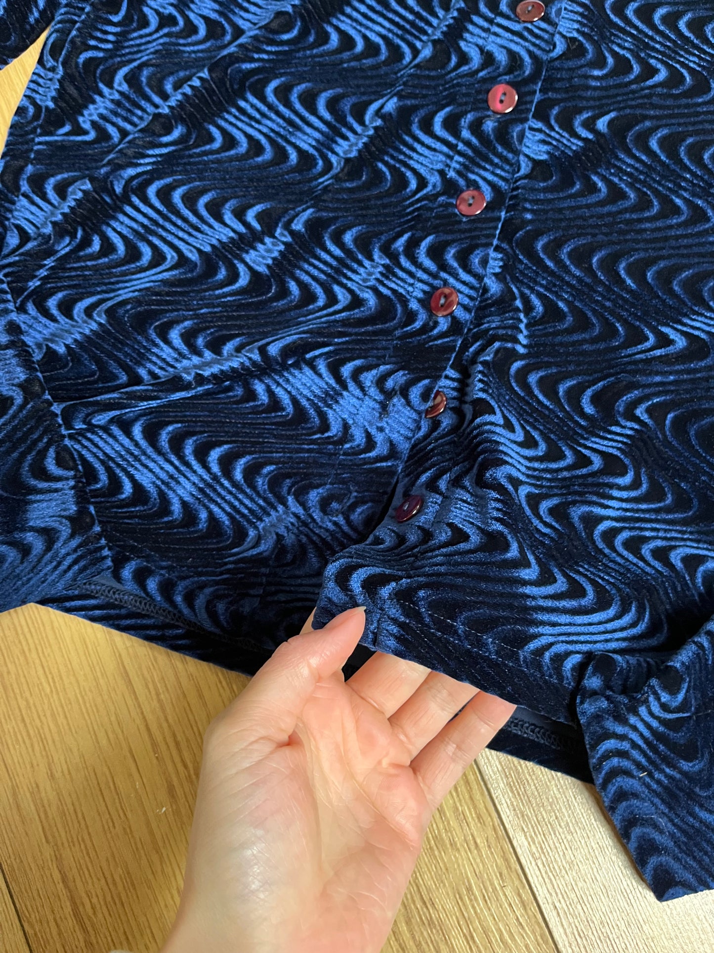 Blue Velvet Top UK 10-12