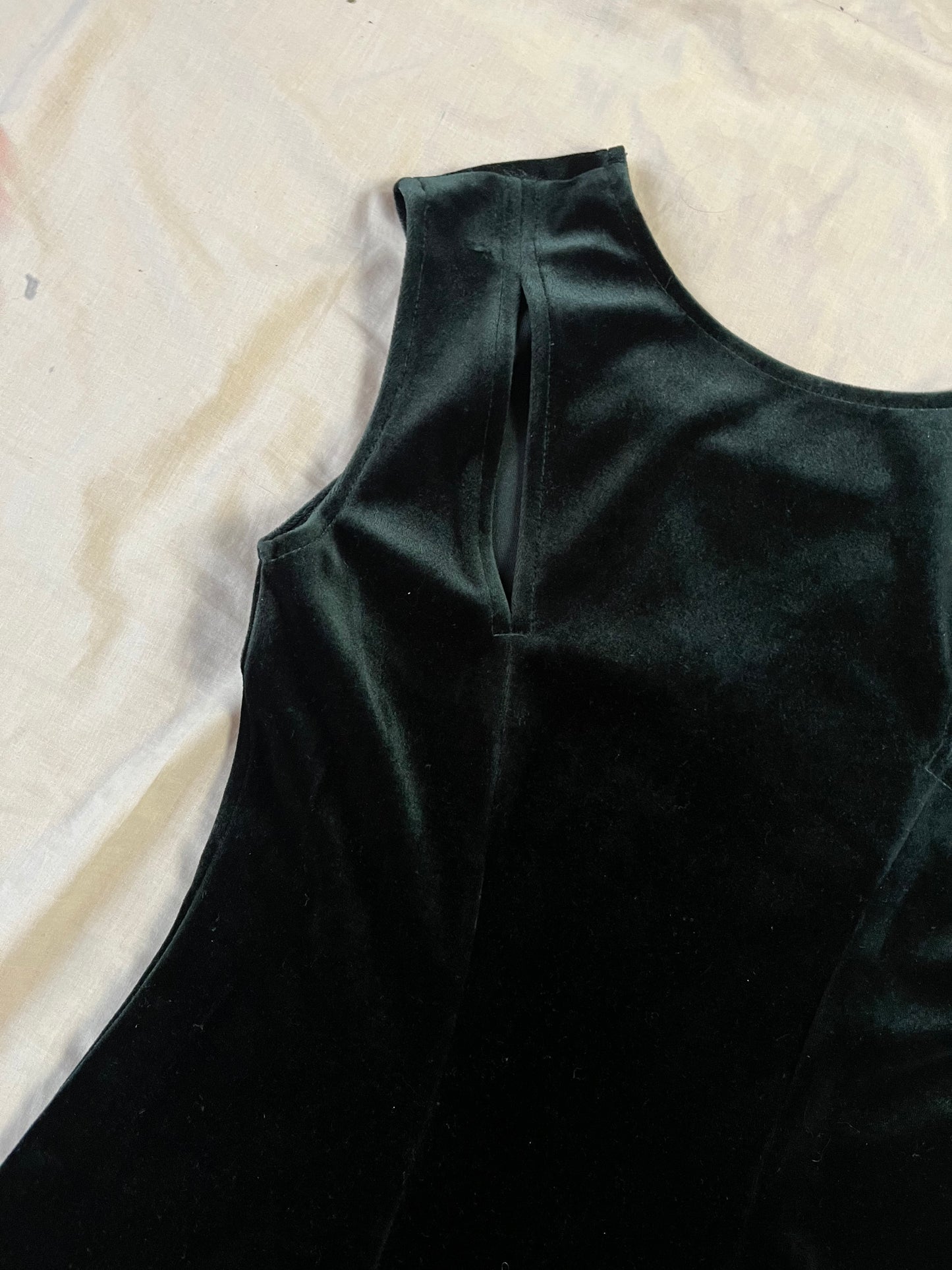 Green Velvet Dress UK 10