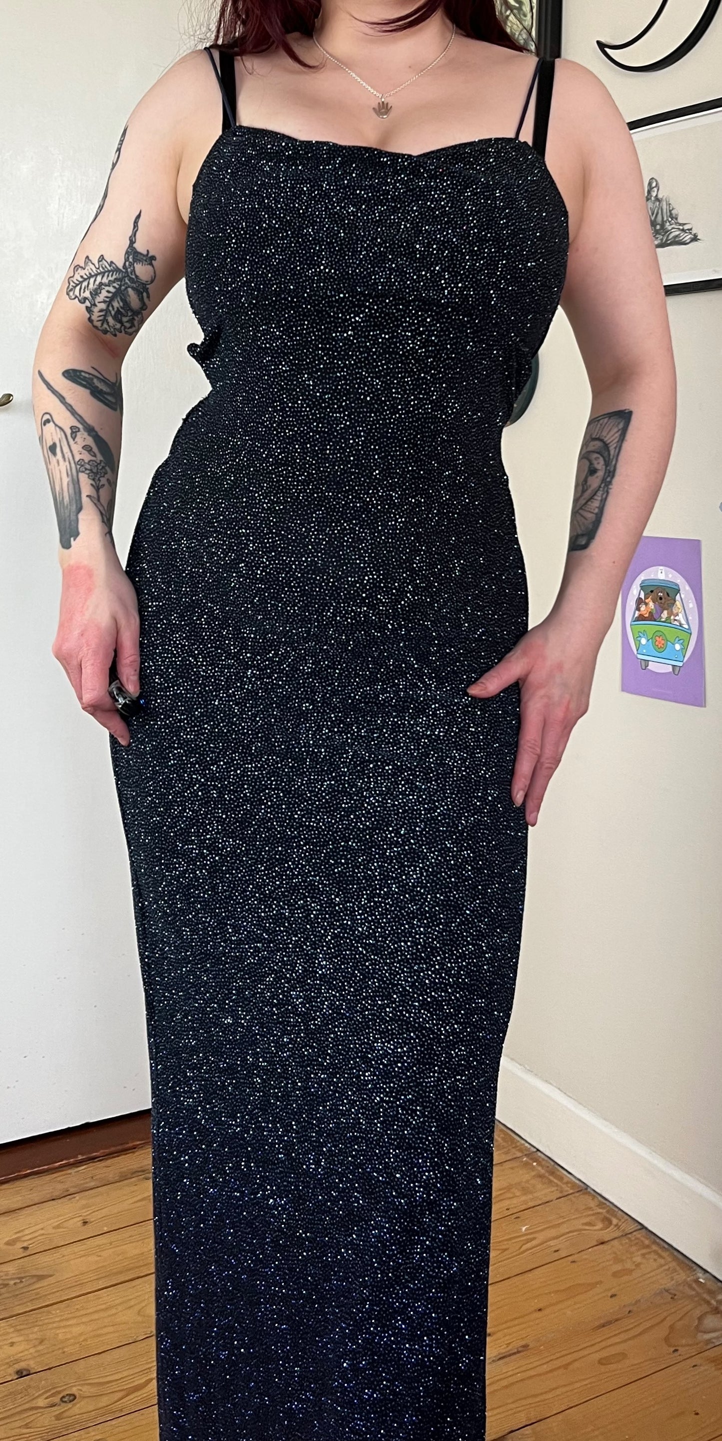 Blue Glitter Evening Dress - UK 8-10