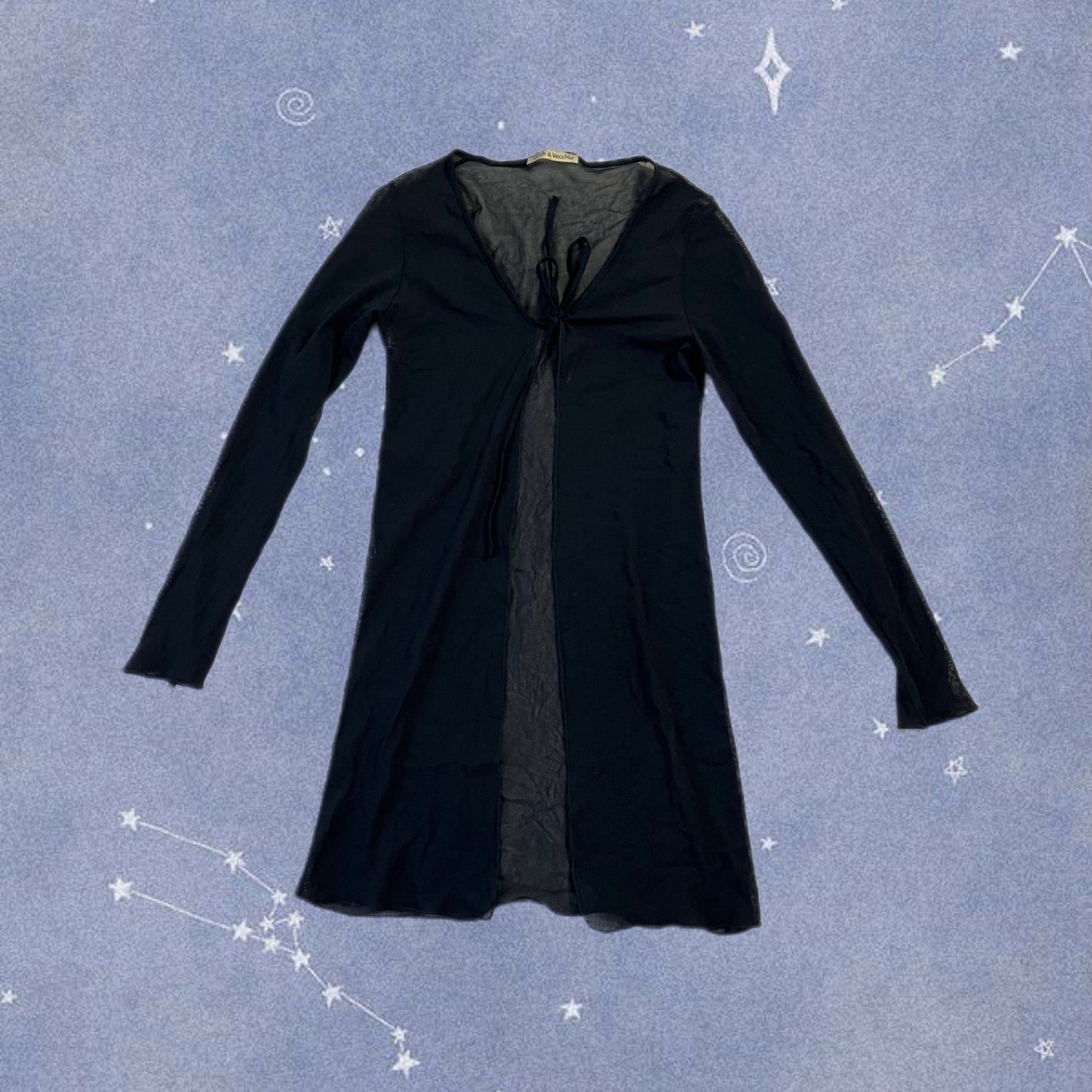 Tie Front Mesh Cardigan UK 6-10