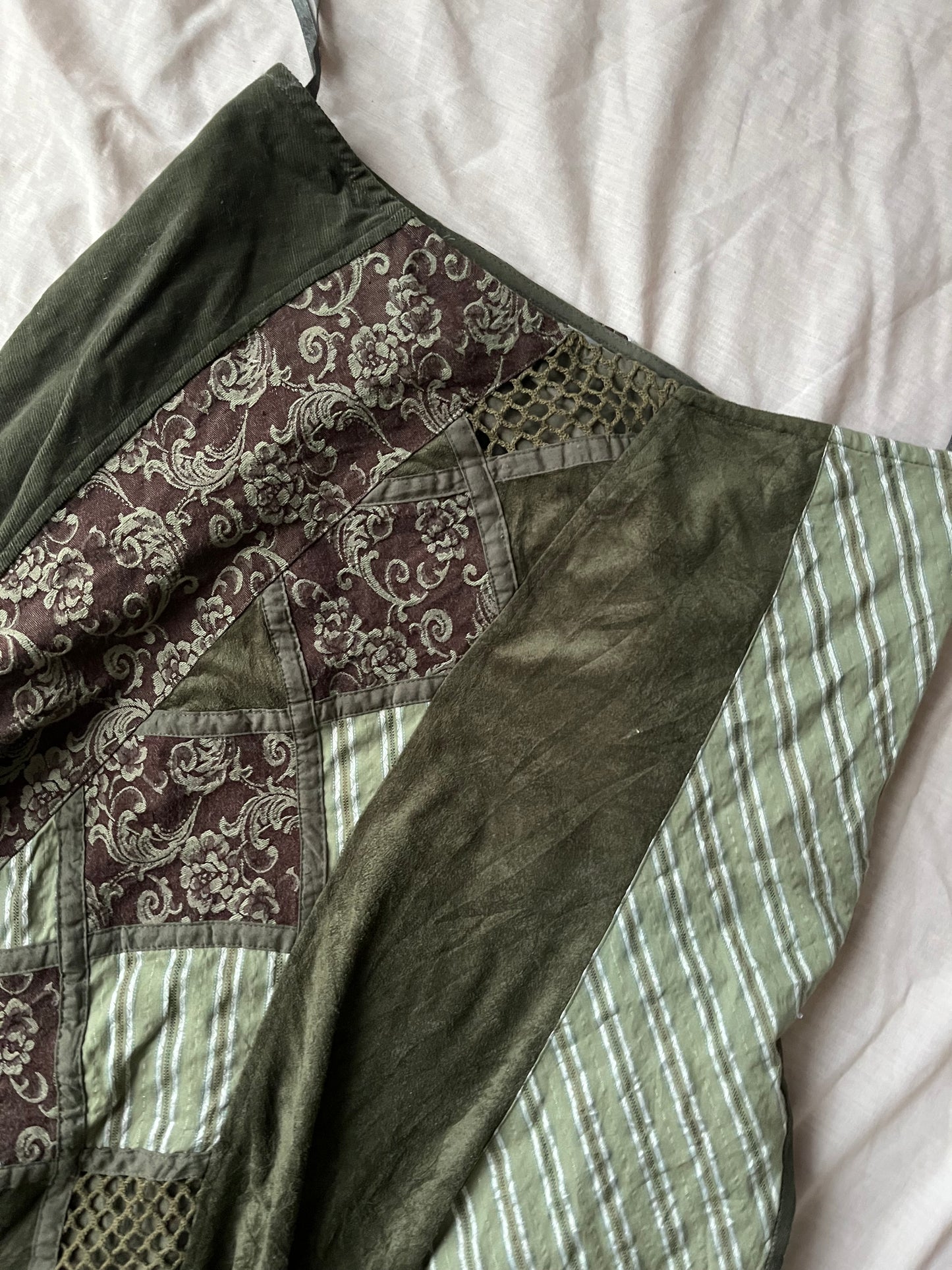 Patchwork Green Skirt - UK 14