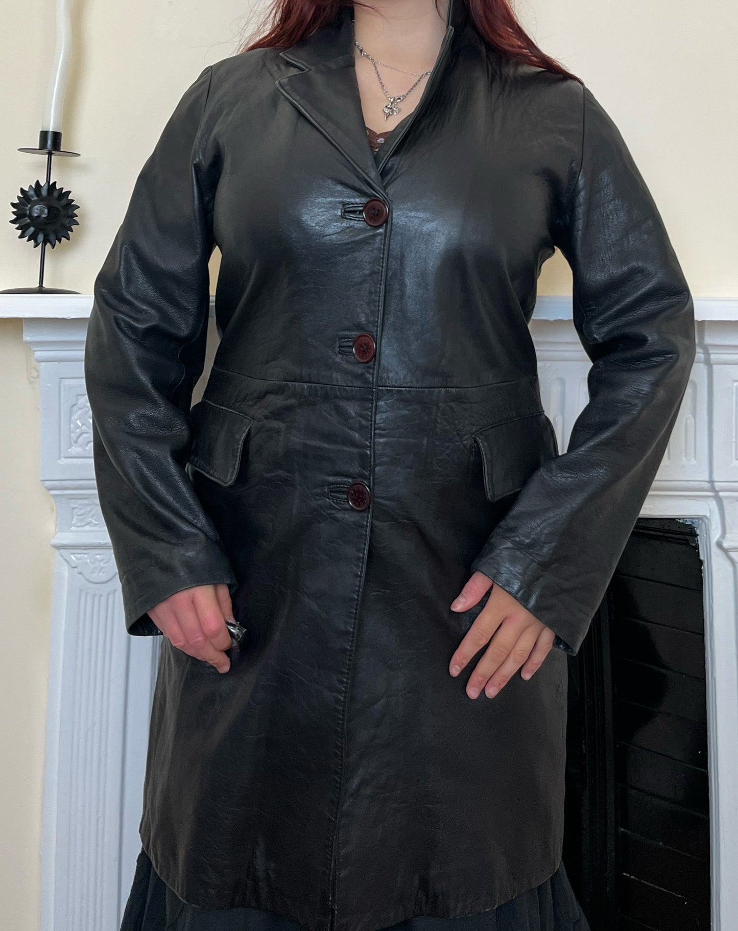 Black Leather Jacket UK 12