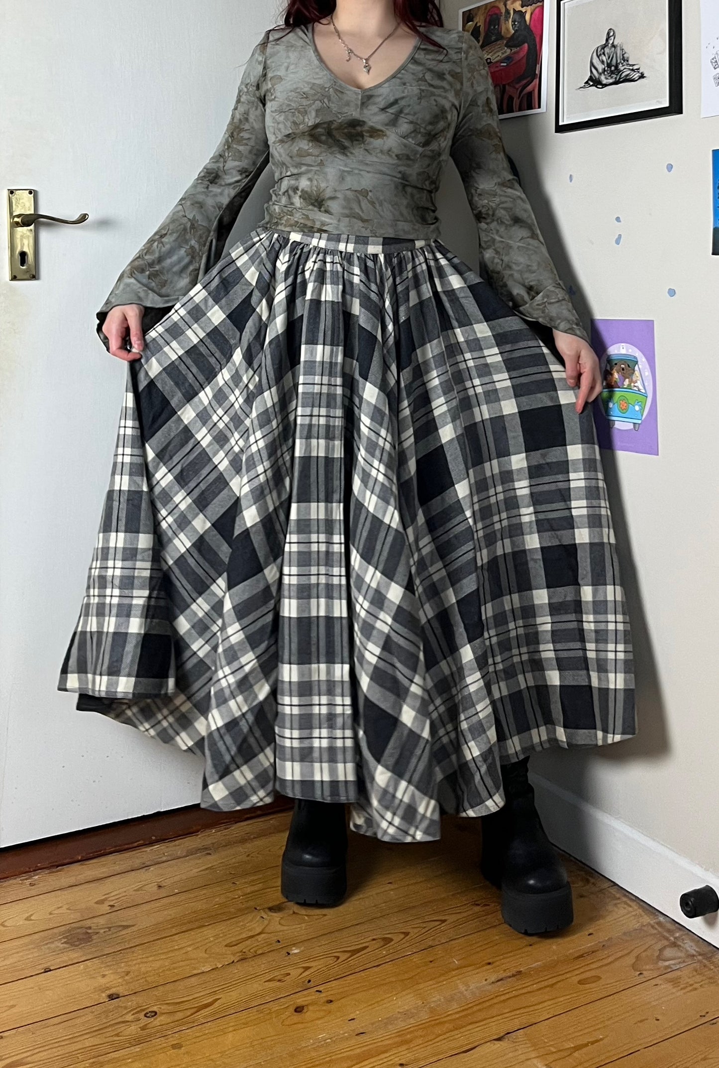 Tartan Maxi Skirt UK 6