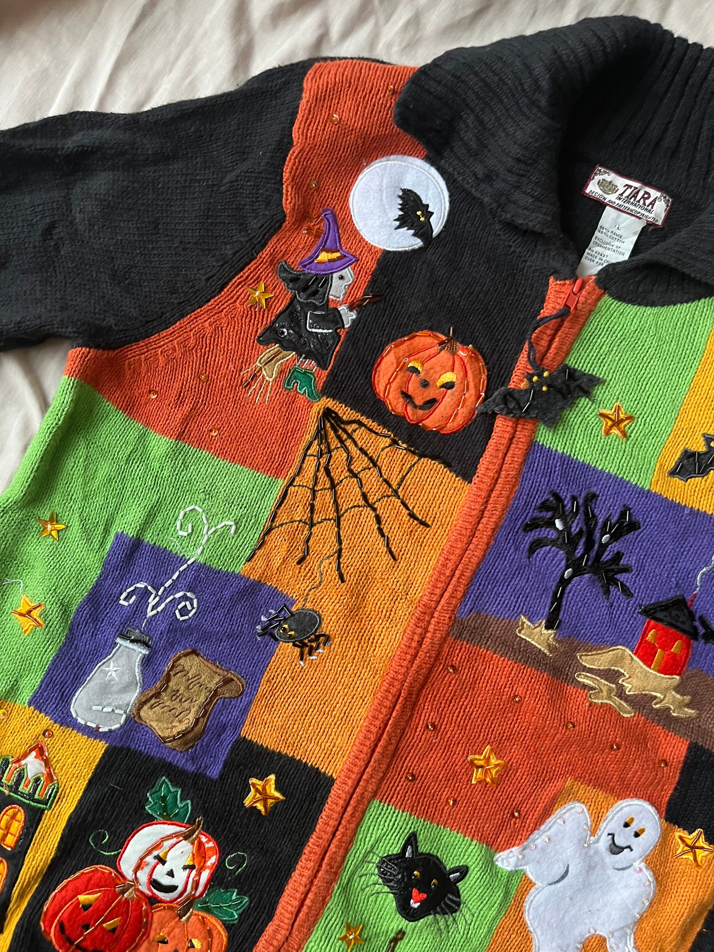 Ghoul Girl 1990s Halloween Cardigan M/L