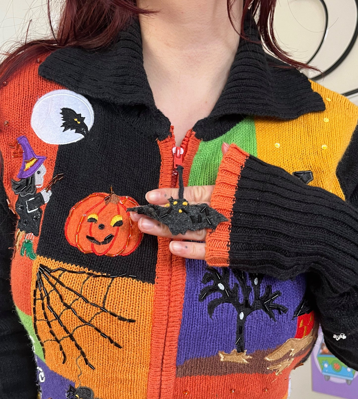 Ghoul Girl 1990s Halloween Cardigan M/L