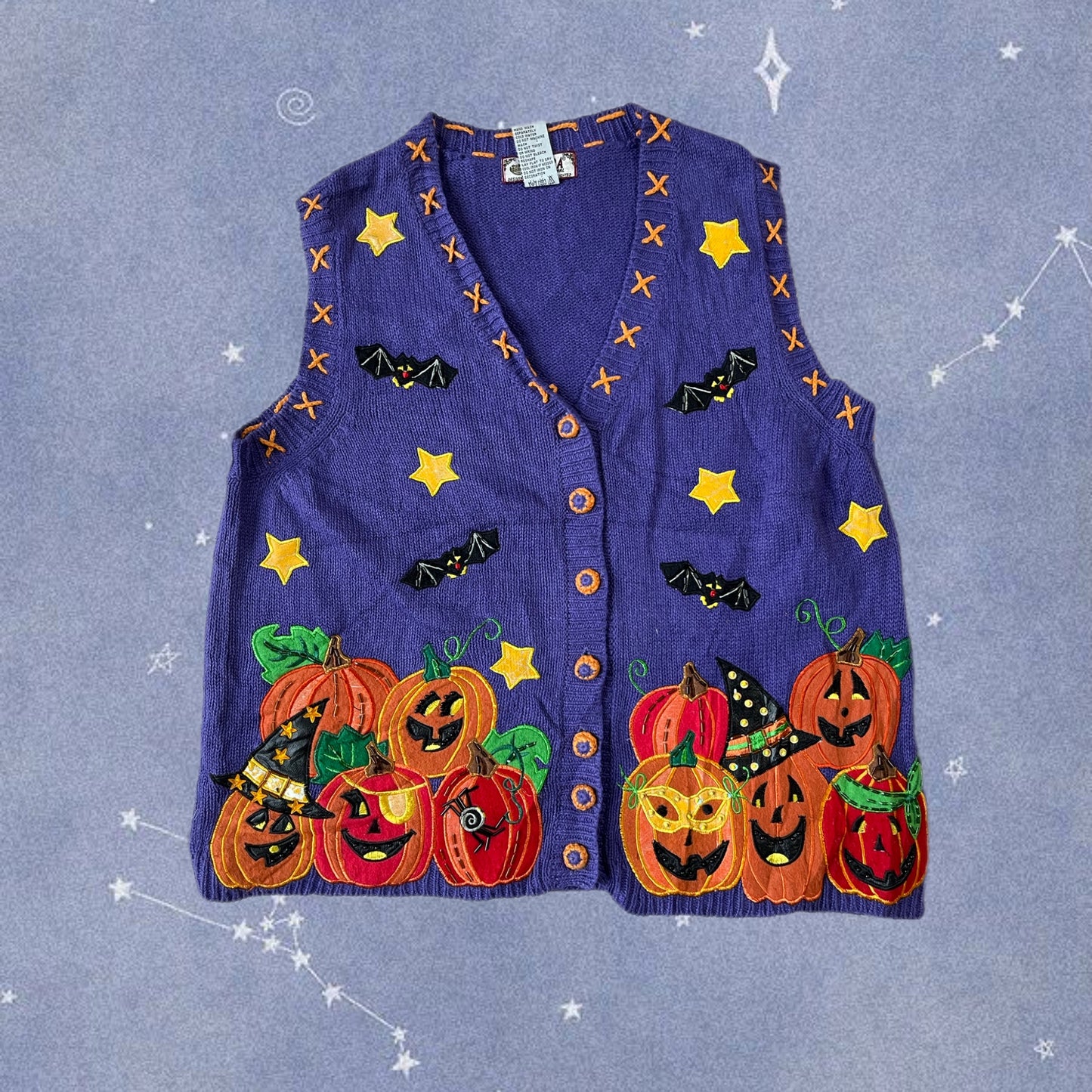 Witchcraft 1990s Halloween Sweater Vest M