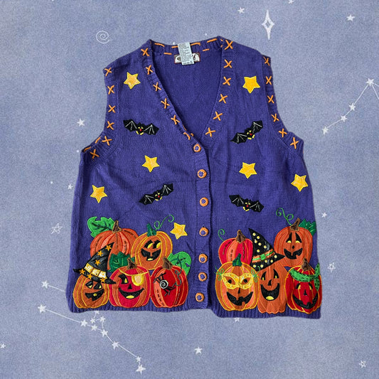 Witchcraft 1990s Halloween Sweater Vest M