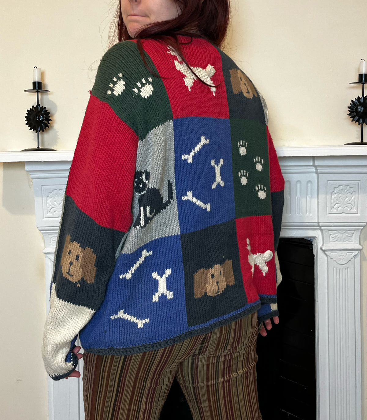 Patchwork Dog Cardigan L