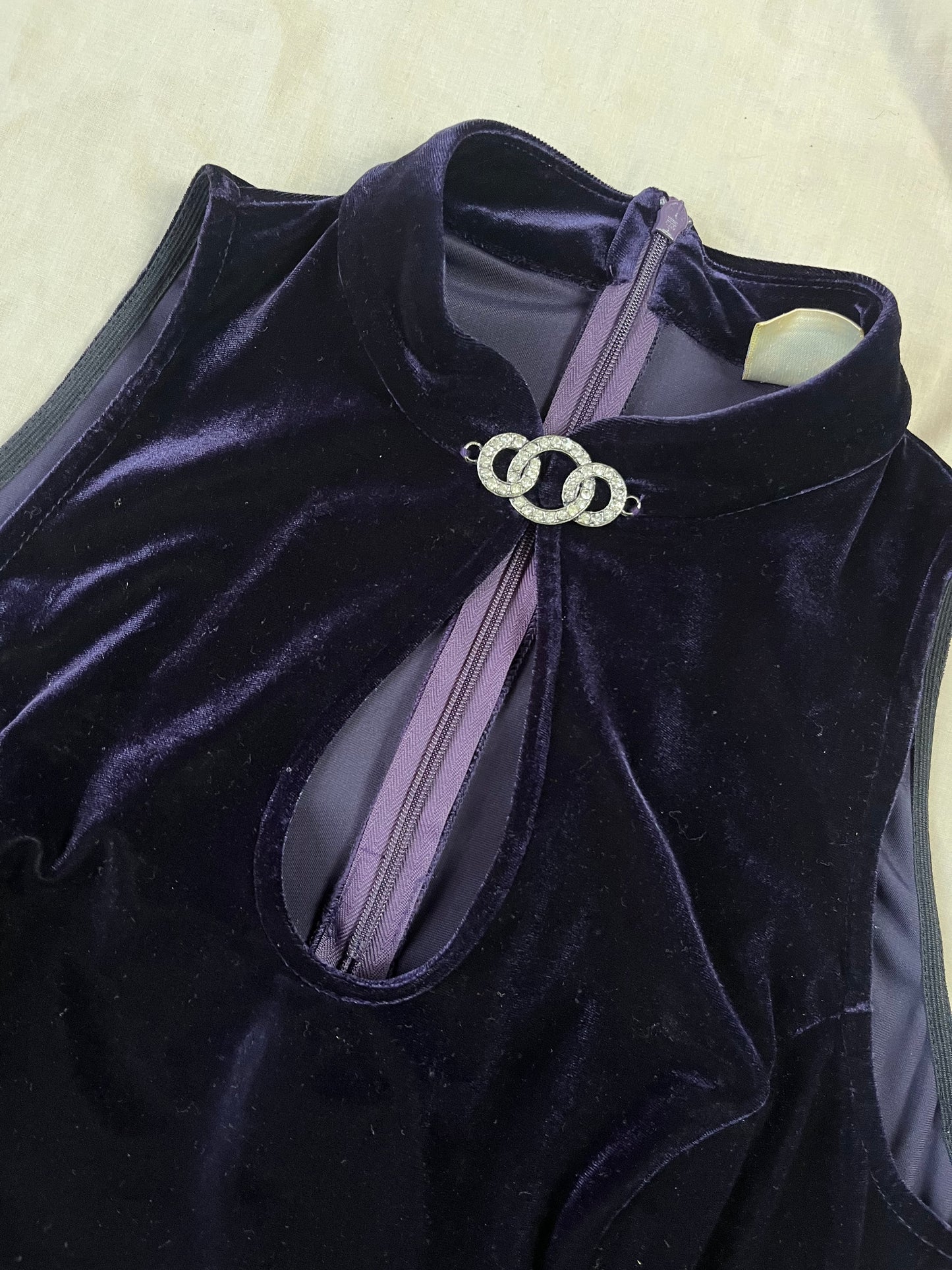 Purple Velvet Dress UK 14
