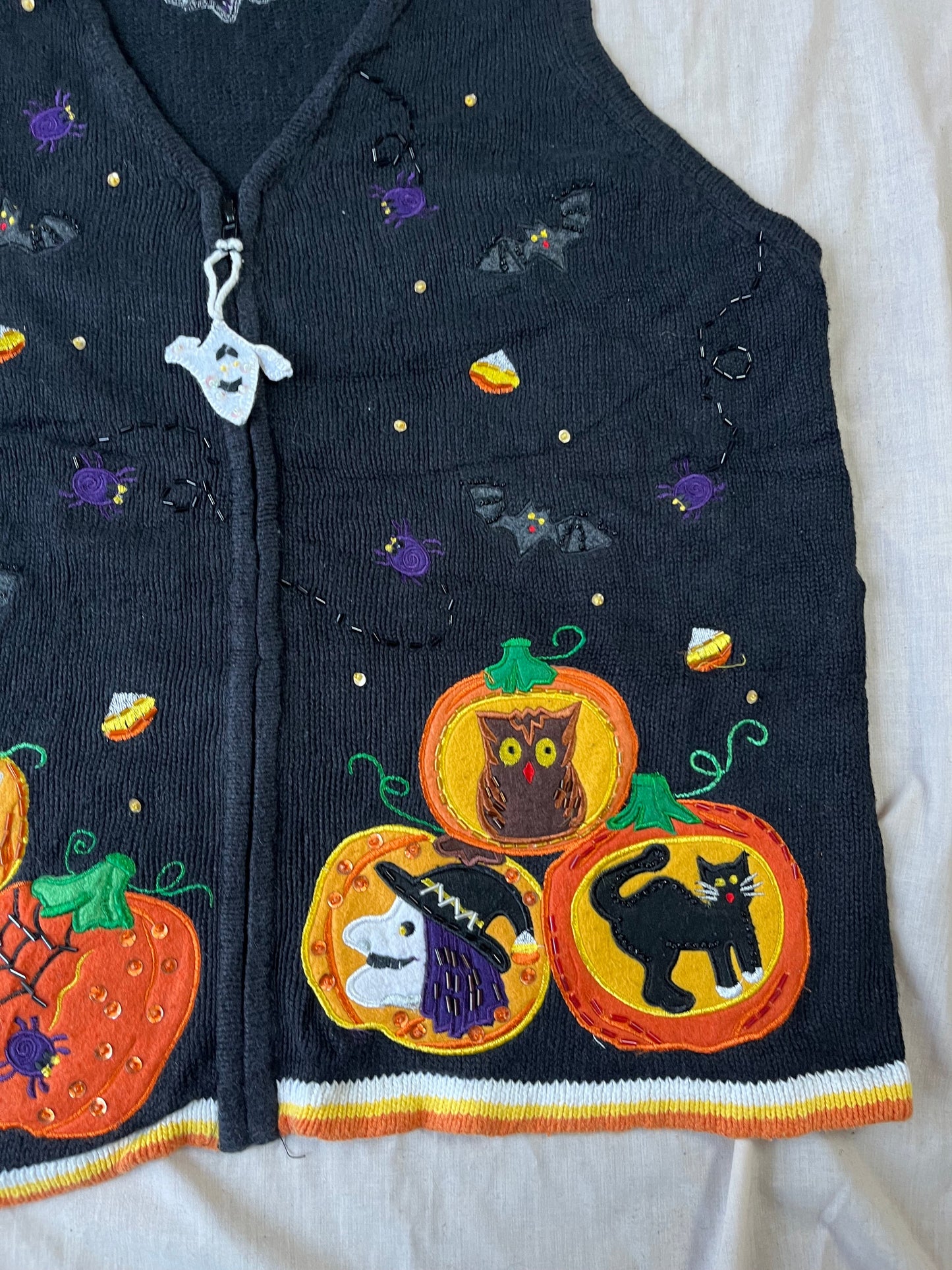 Caspar 1990s Halloween Sweater Vest M
