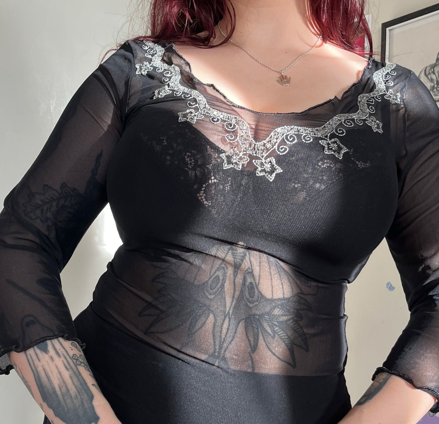 Mesh Beaded Top - UK 10