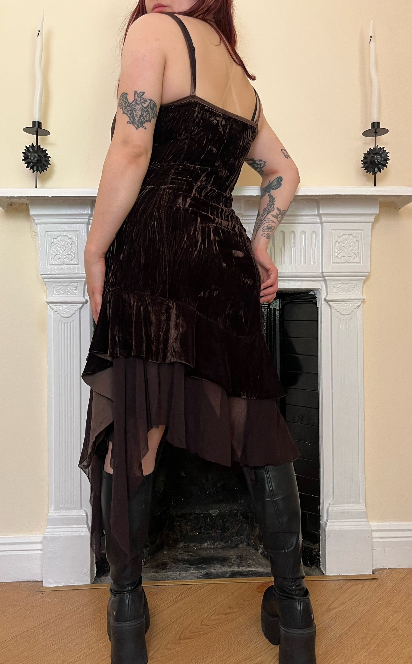 1990s Velvet Dress UK 8-12