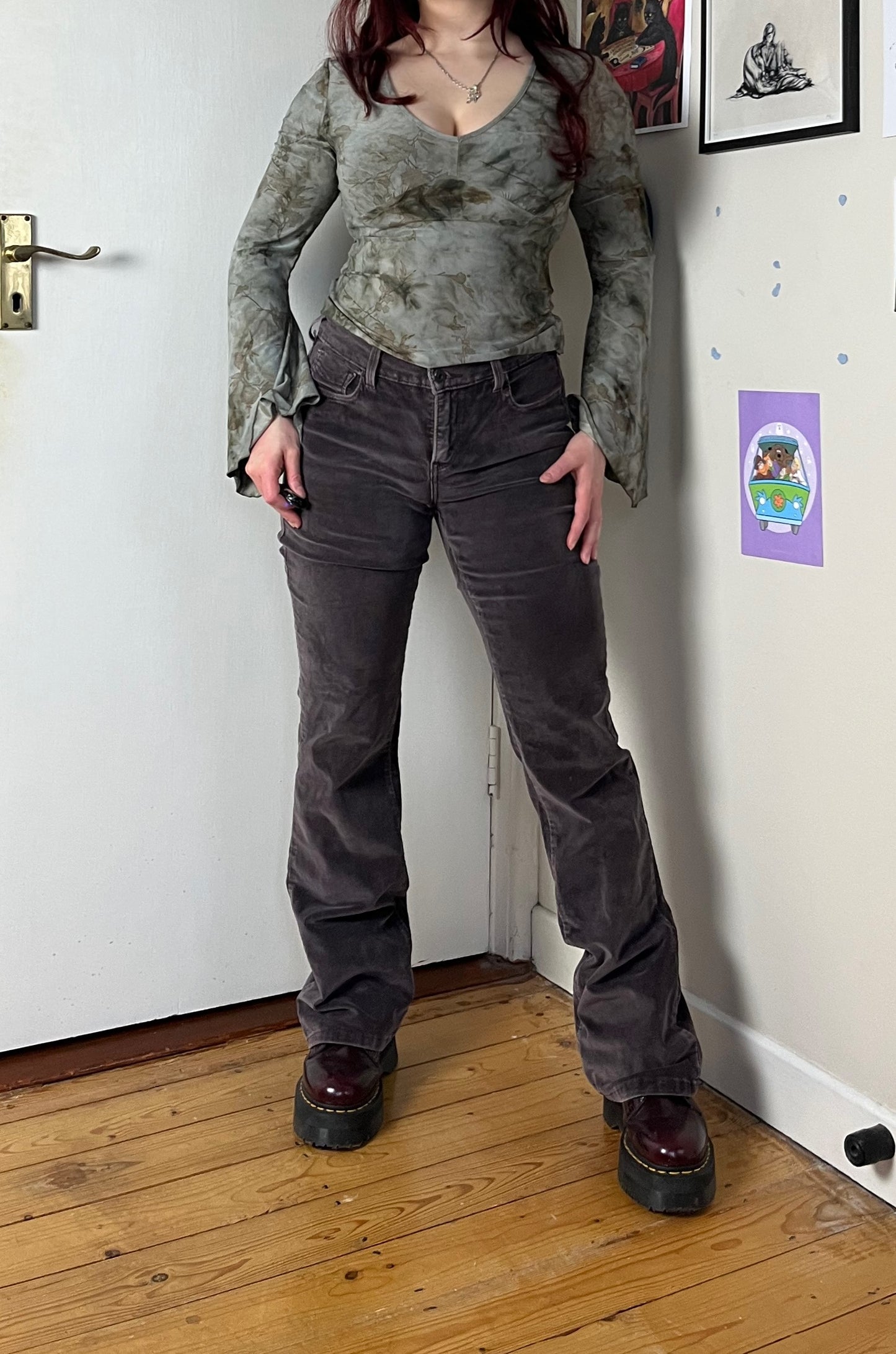 Grey Levi's Corduroy Pants UK 10