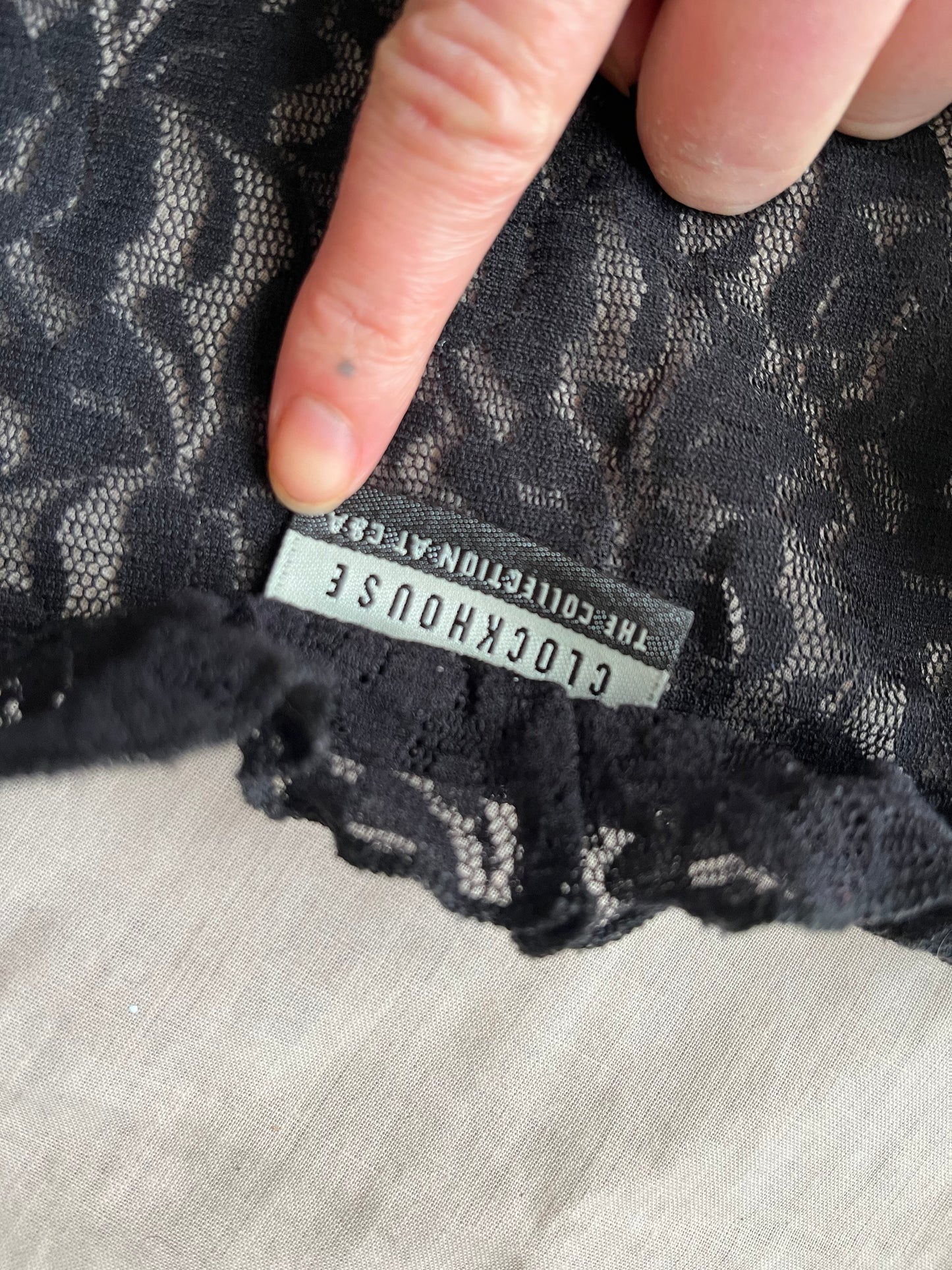 Black Lace Top - UK 8-10