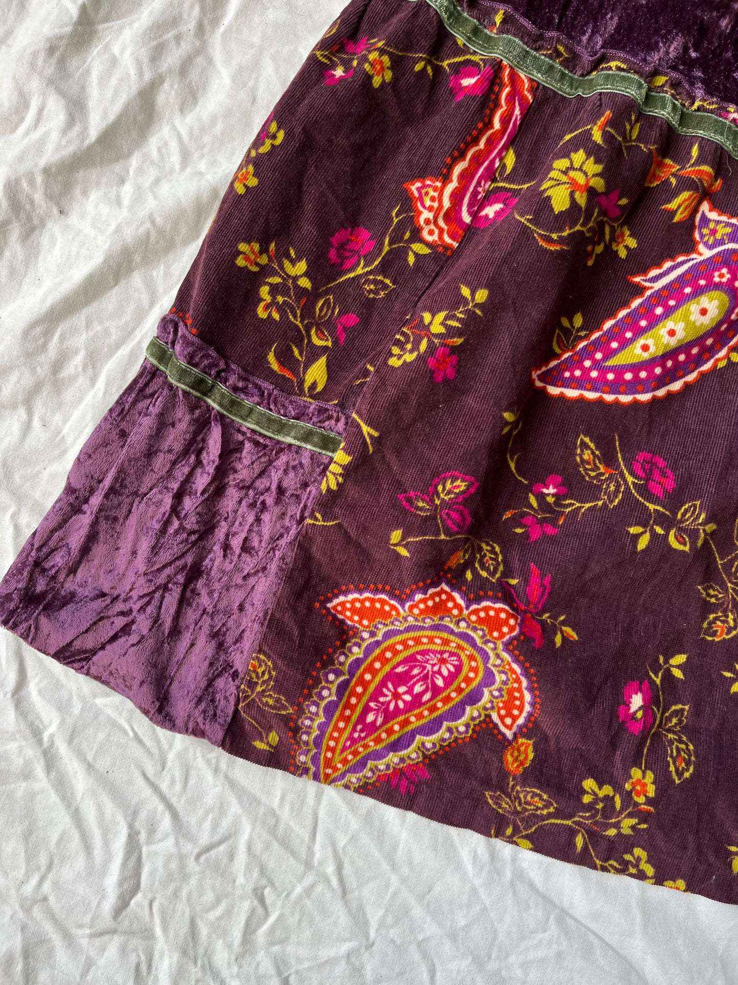 Corduroy And Velvet Midi Skirt UK 10-12